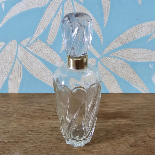1970s/80s French clear swirl glass perfume bottle with stopper