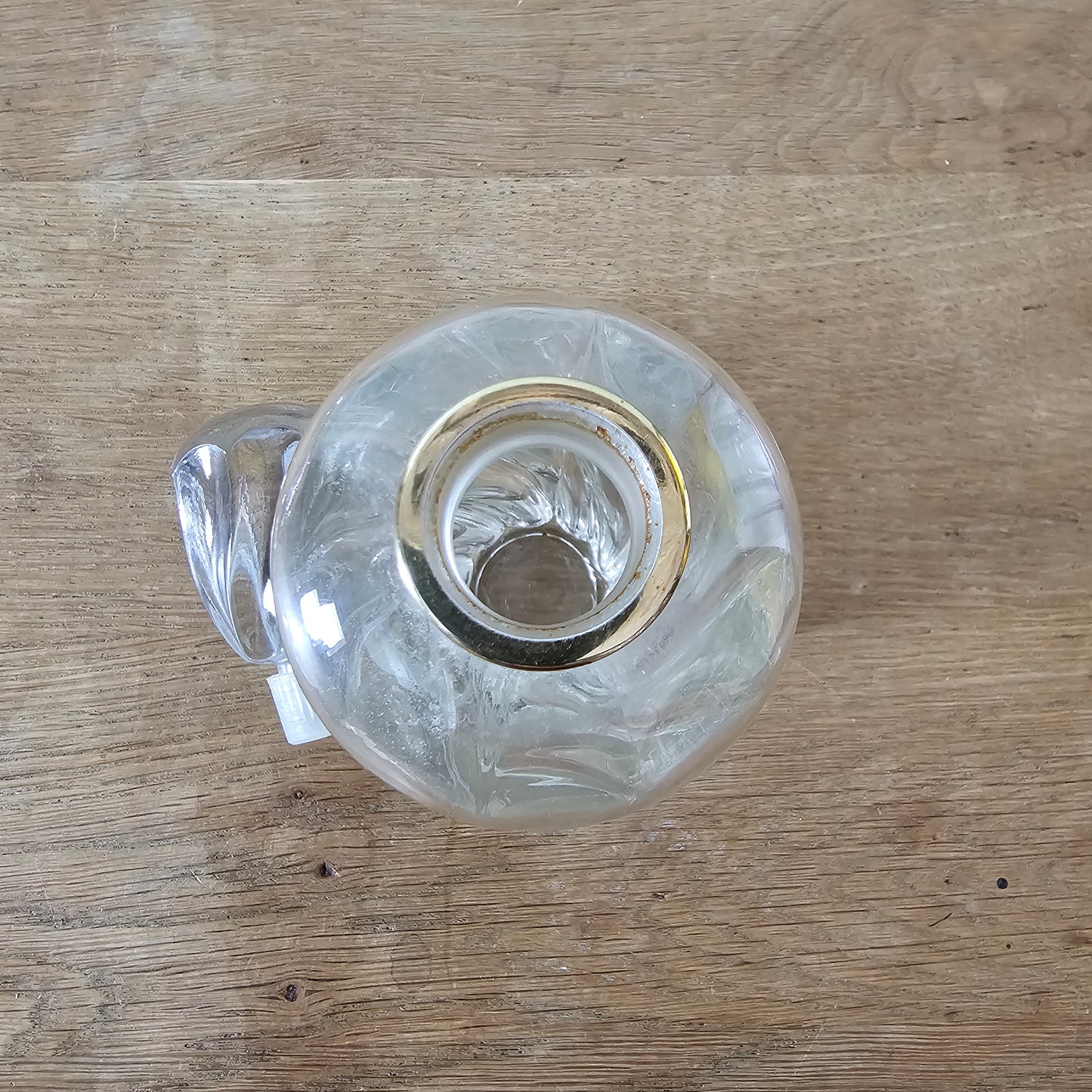 1970s/80s French clear swirl glass perfume bottle with stopper