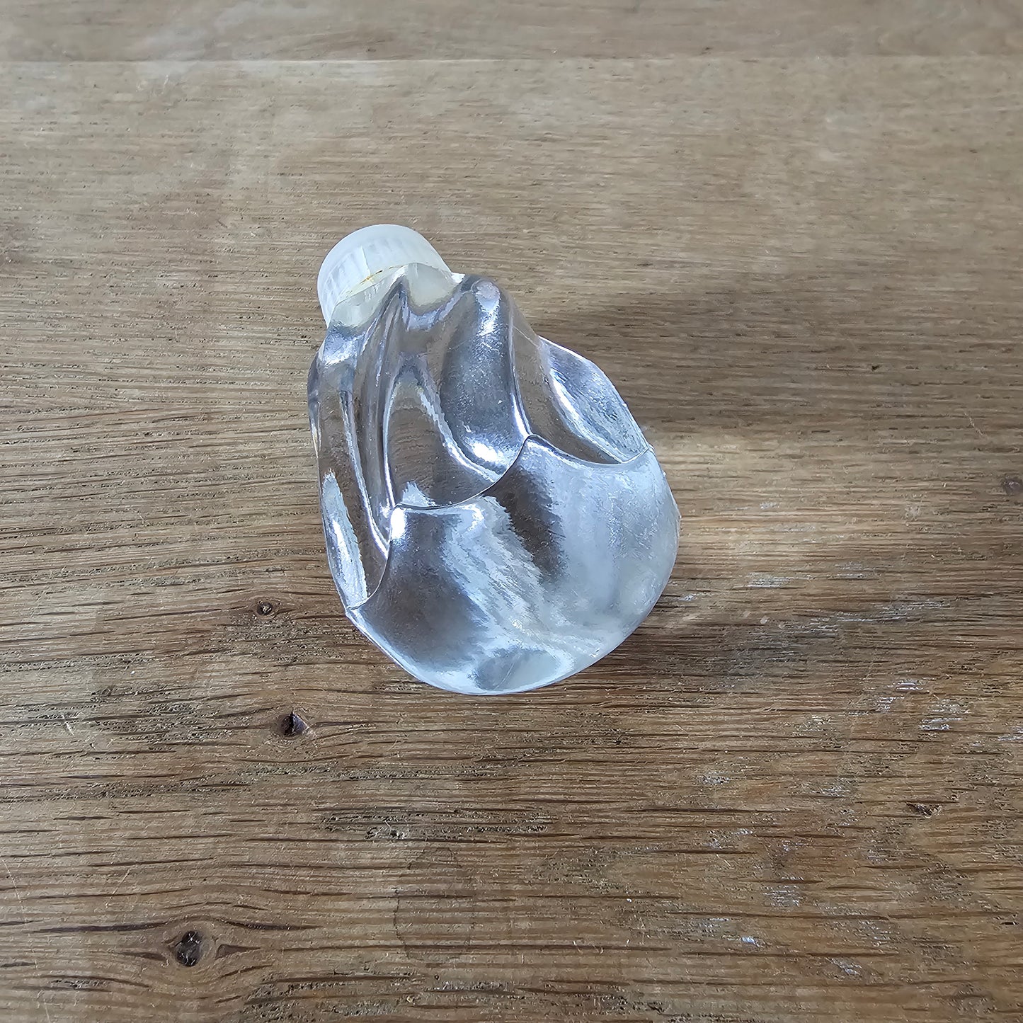 1970s/80s French clear swirl glass perfume bottle with stopper