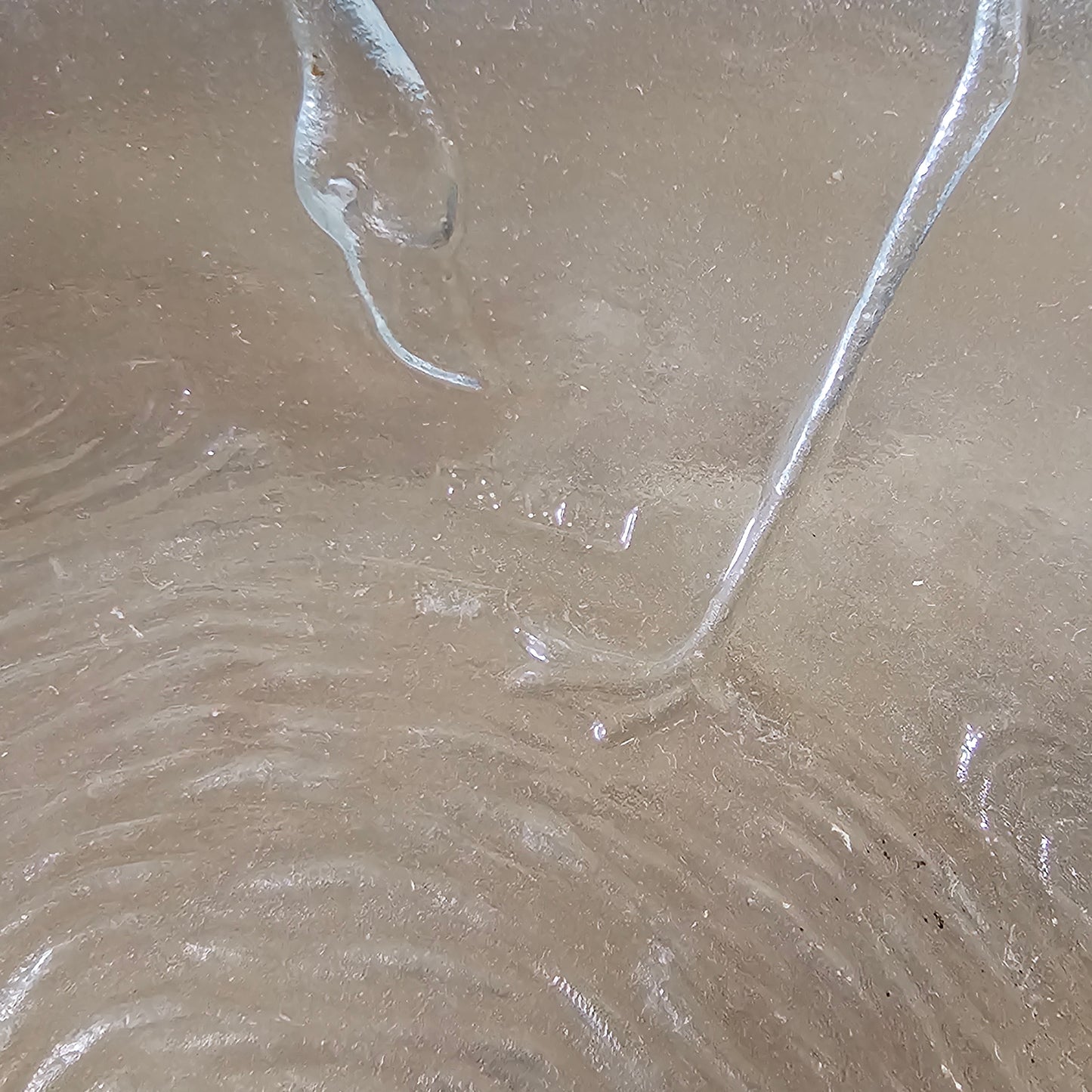Large circa. 1970s embossed flamingos glass console bowl, made in France