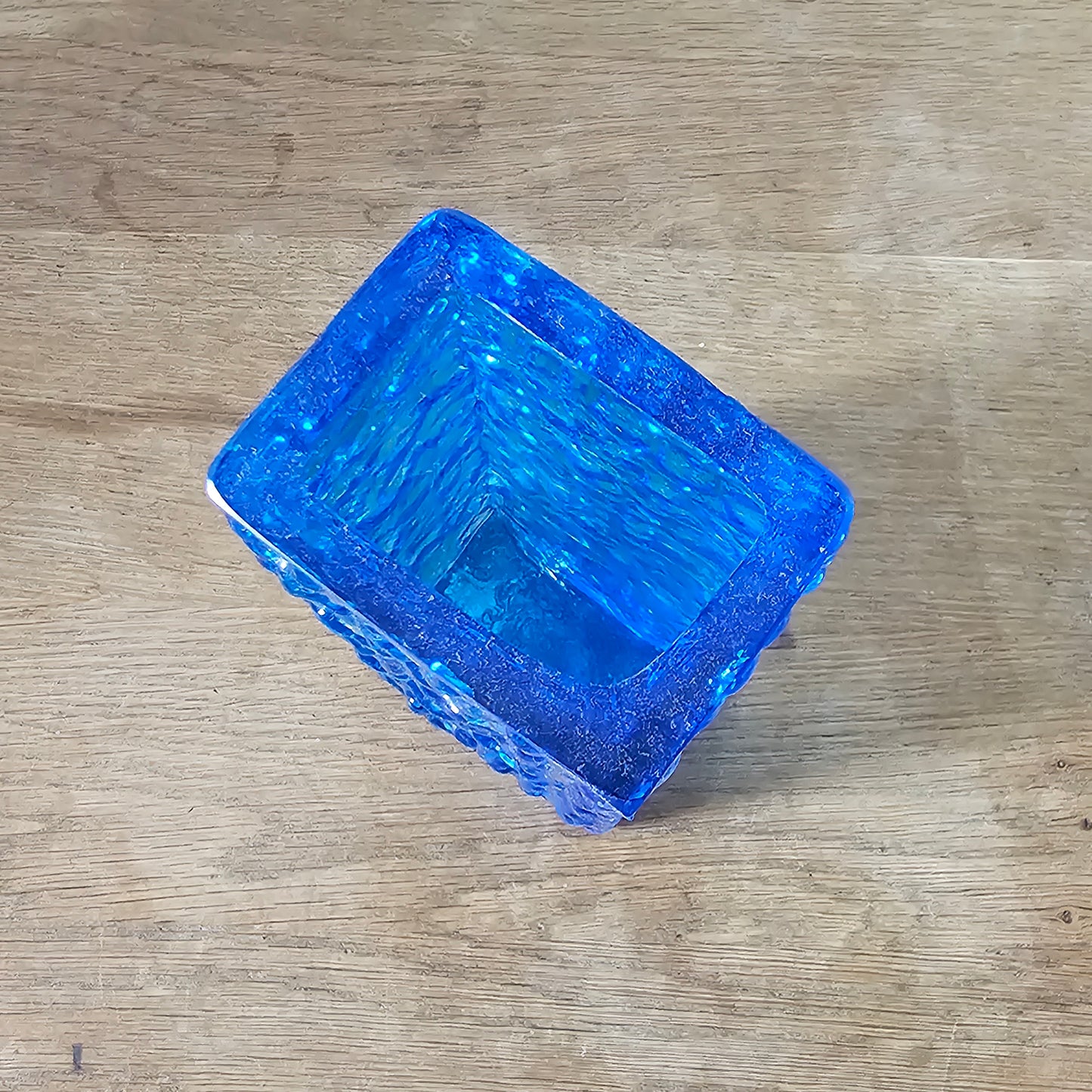 1970s Davidson Brama 'Luna' cobalt blue glass bark vase
