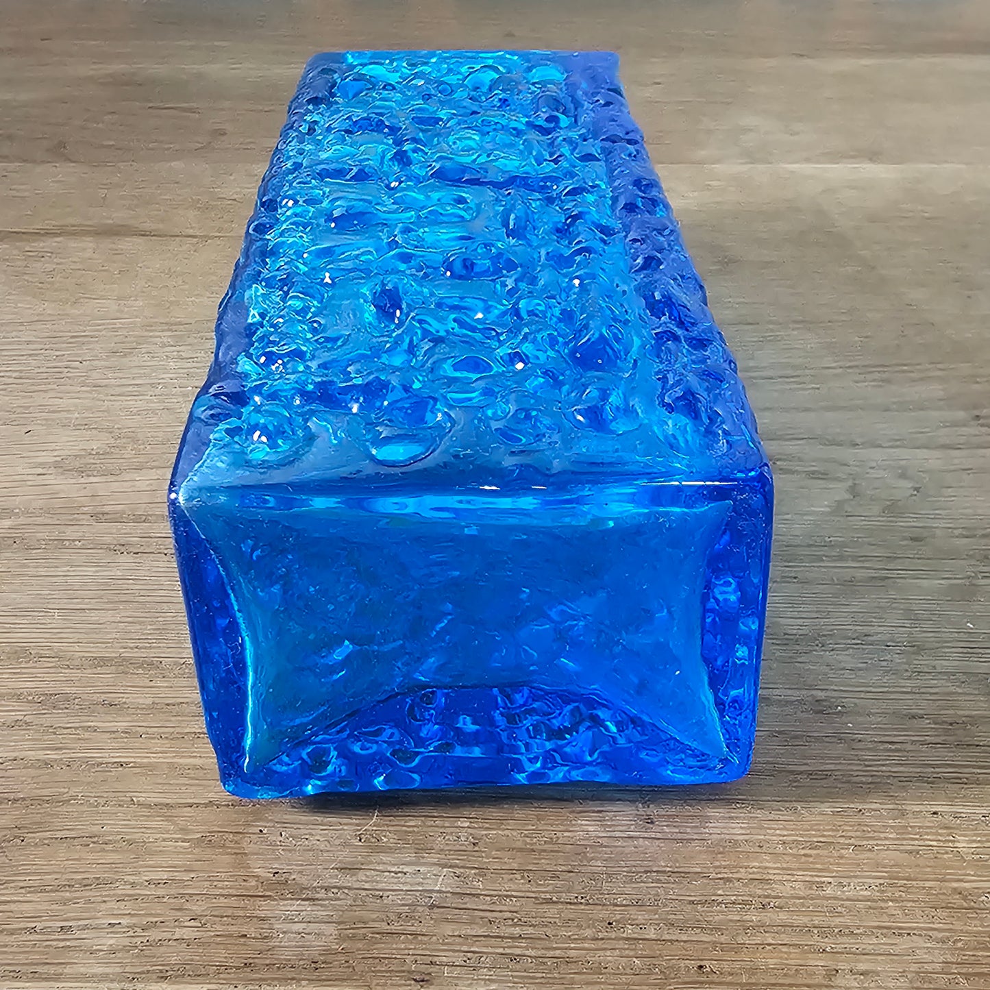 1970s Davidson Brama 'Luna' cobalt blue glass bark vase