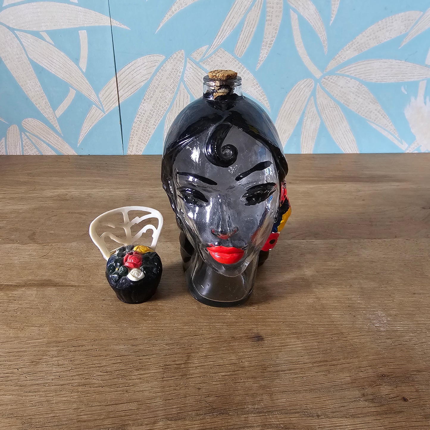 1950s/60s Spanish Senorita head-shaped liqueur bottle/decanter