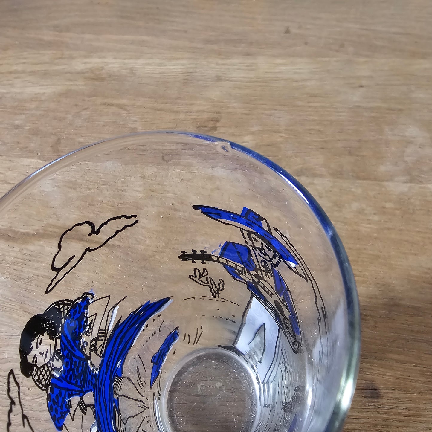 Set of five 1960s colourful flamenco dancer highballs