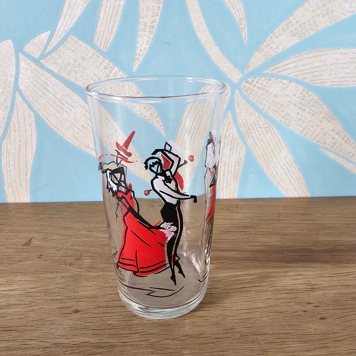 1950s continental dancers highball glass