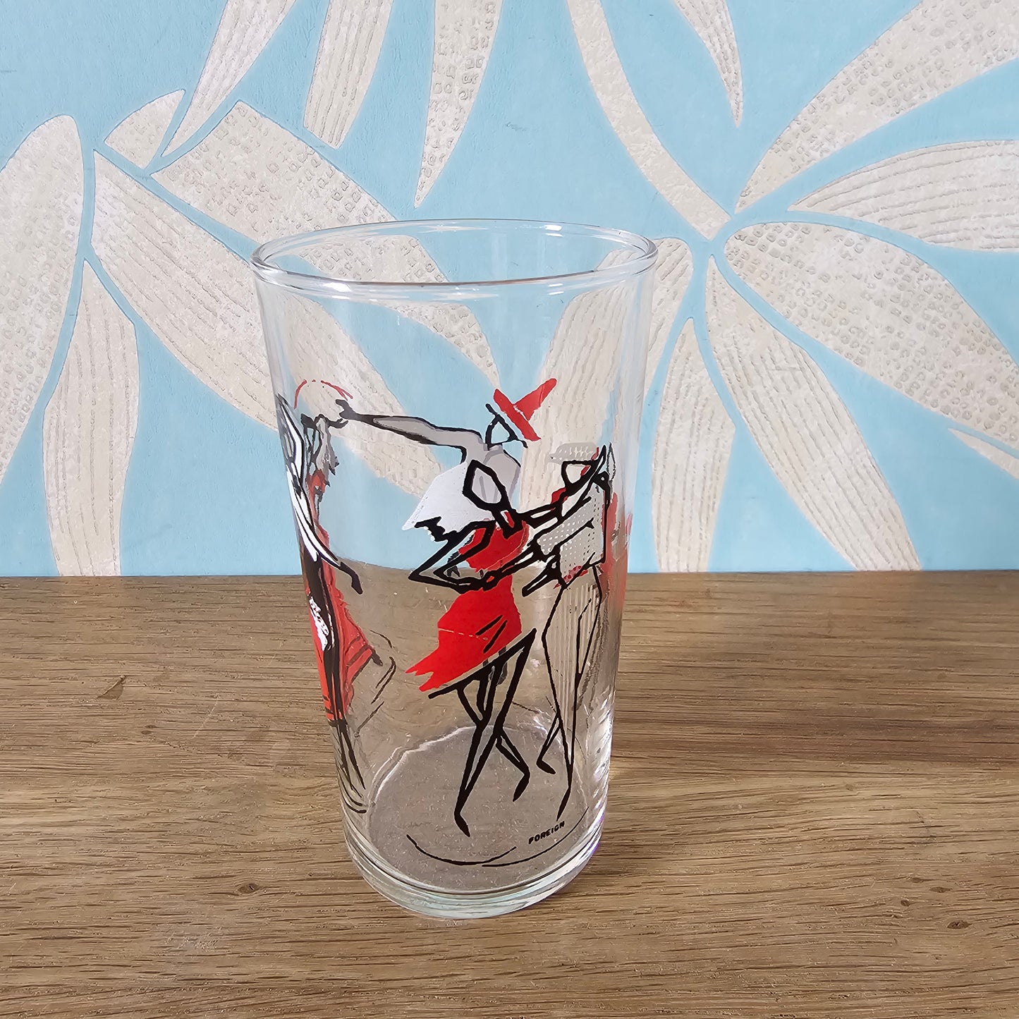 1950s continental dancers highball glass