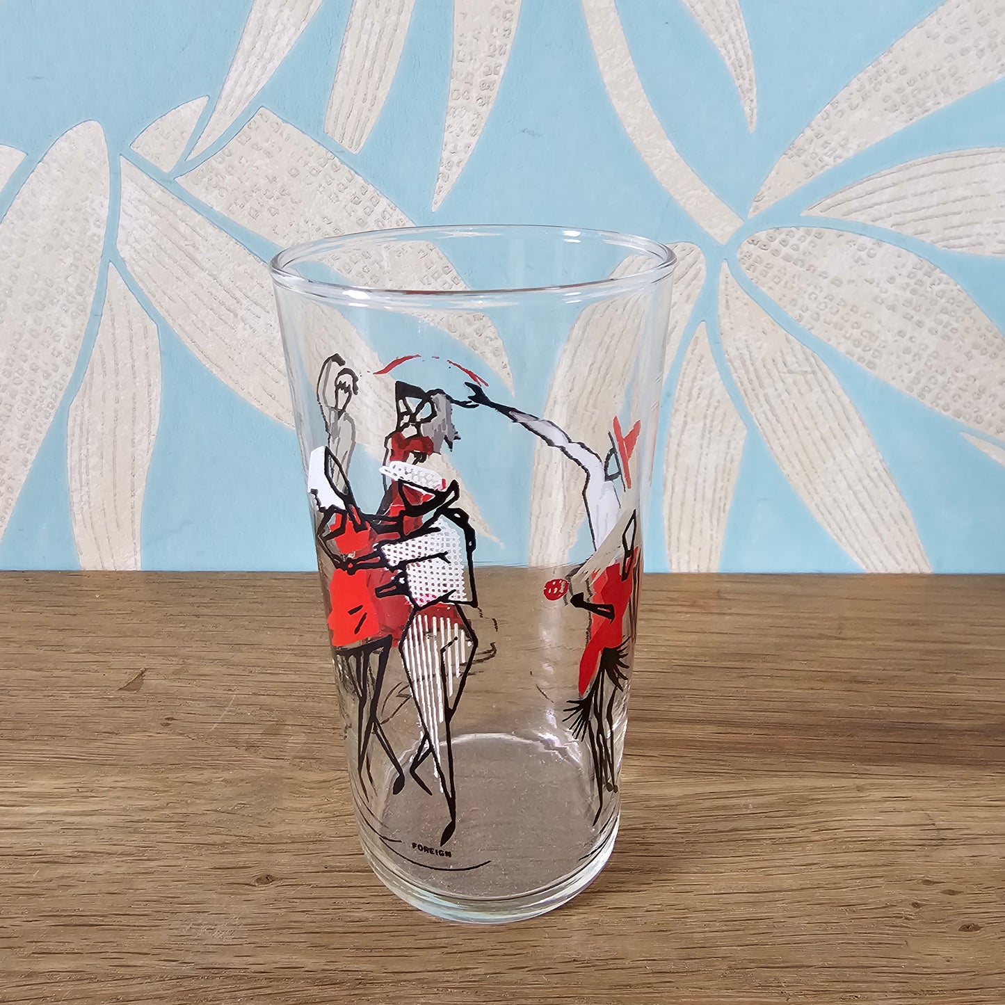 1950s continental dancers highball glass