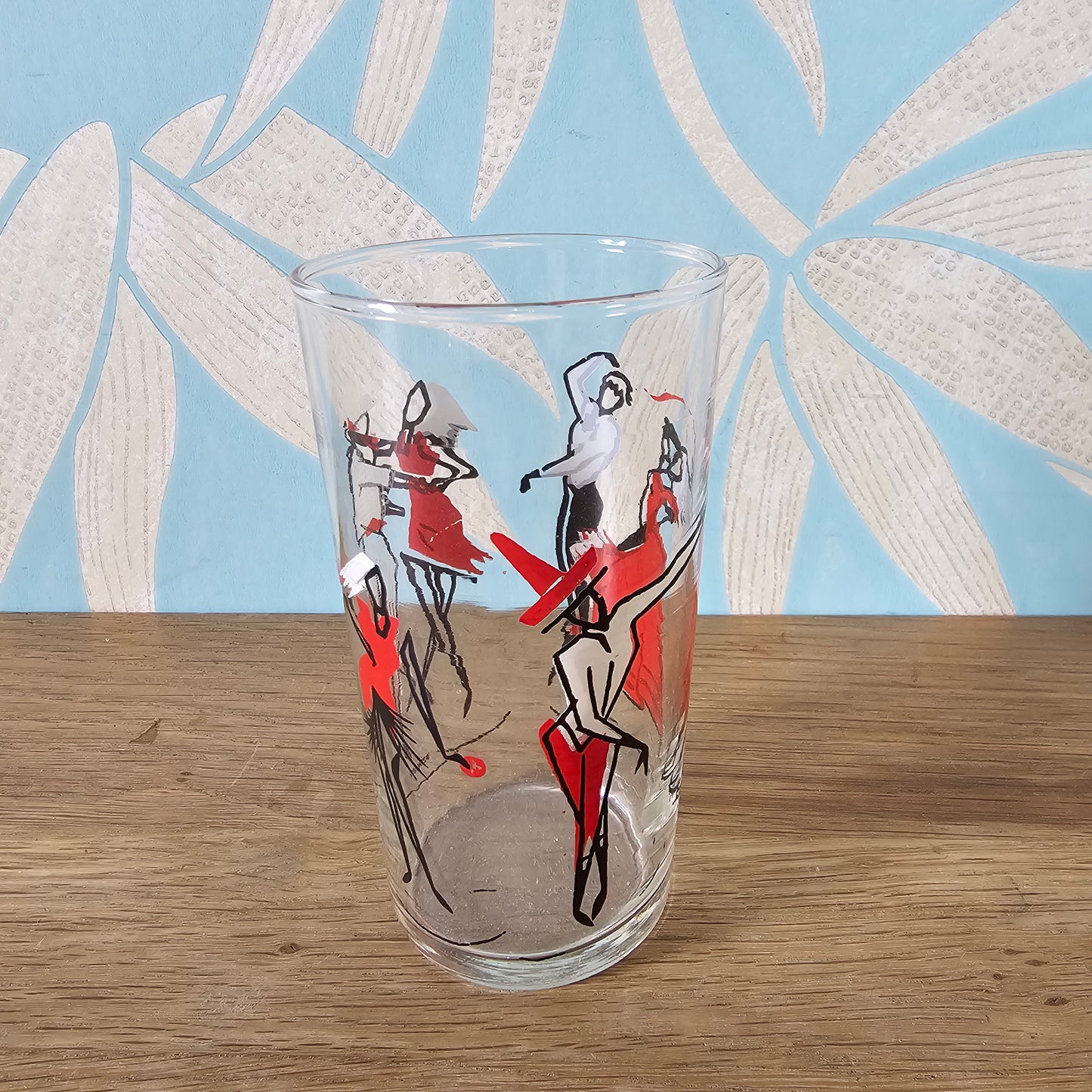1950s continental dancers highball glass
