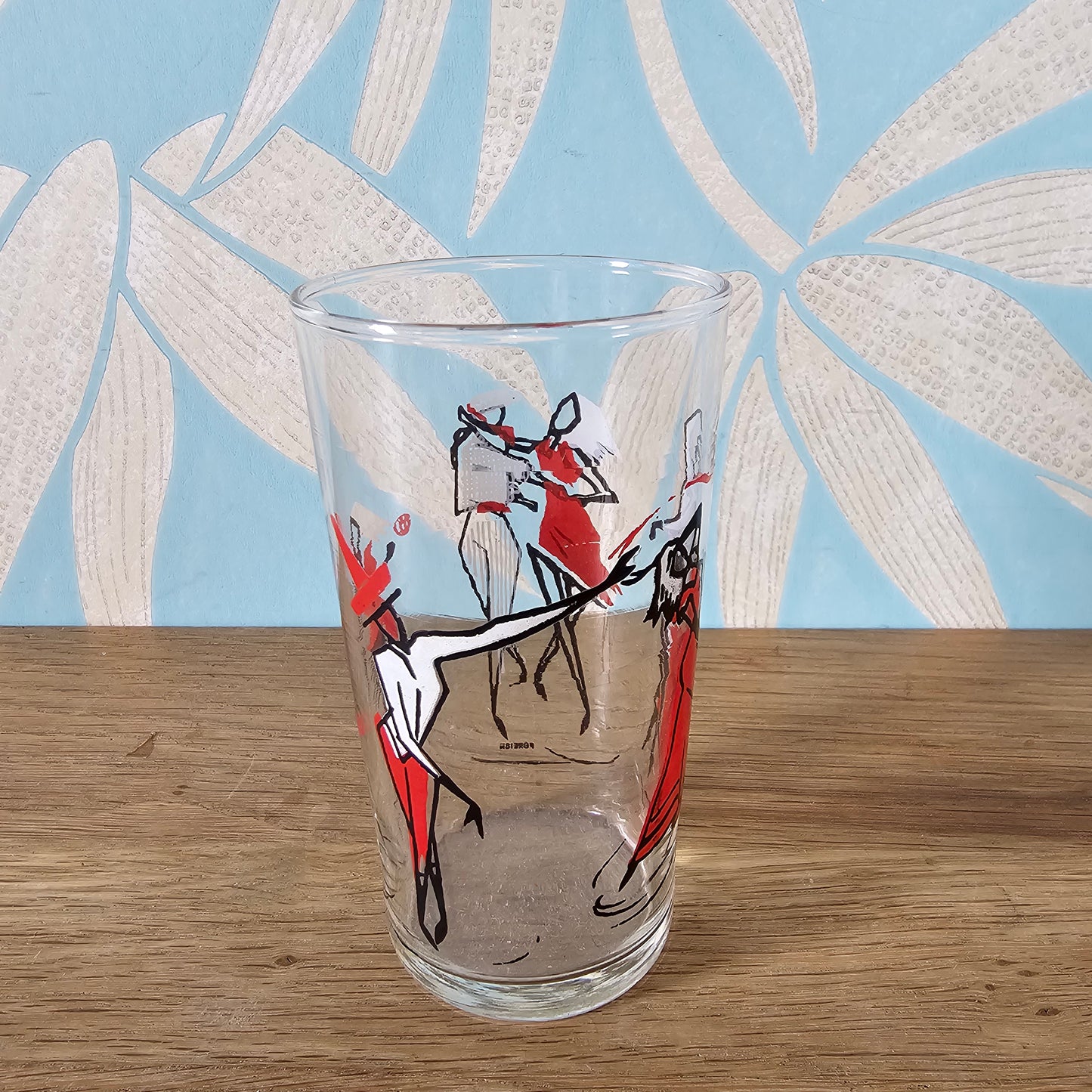 1950s continental dancers highball glass