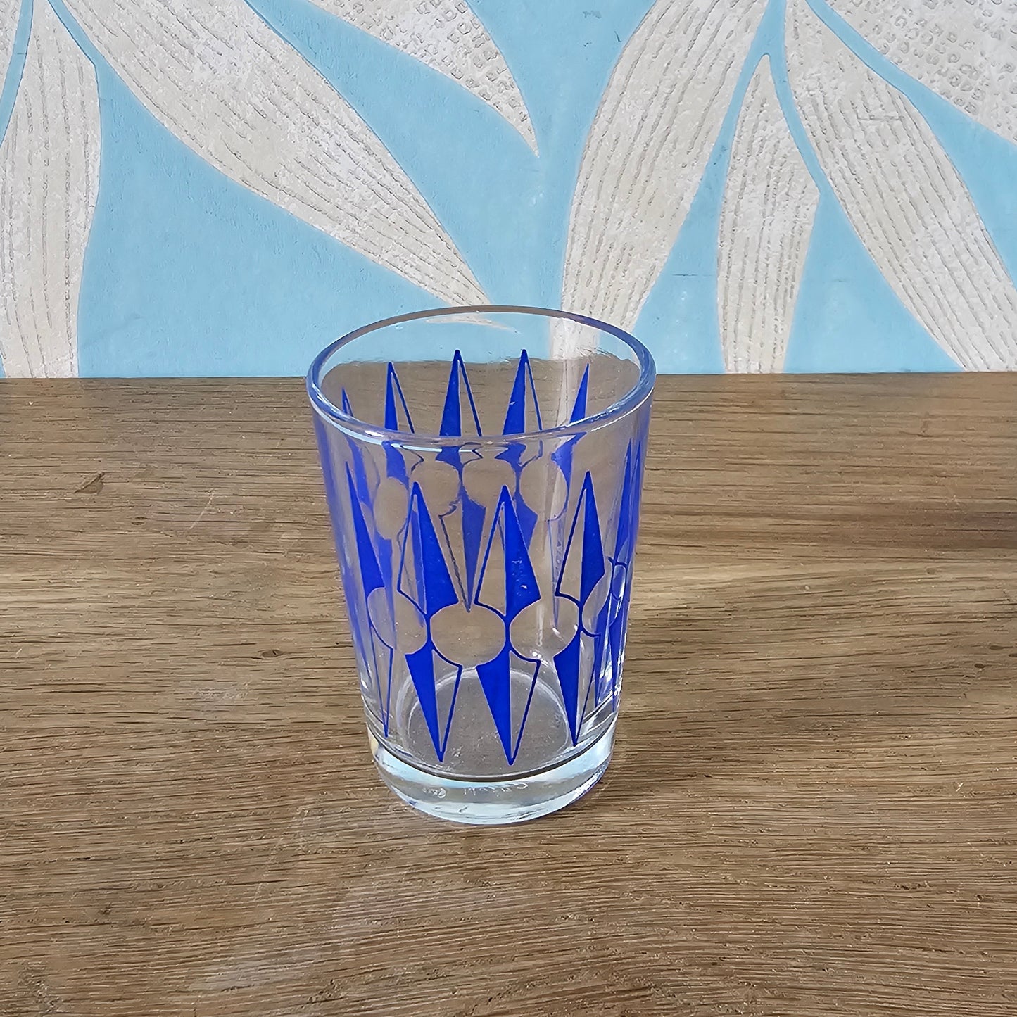 Set of four 1960s blue "Zulu" tot glasses by Hardie Williamson for Ravenhead Glass