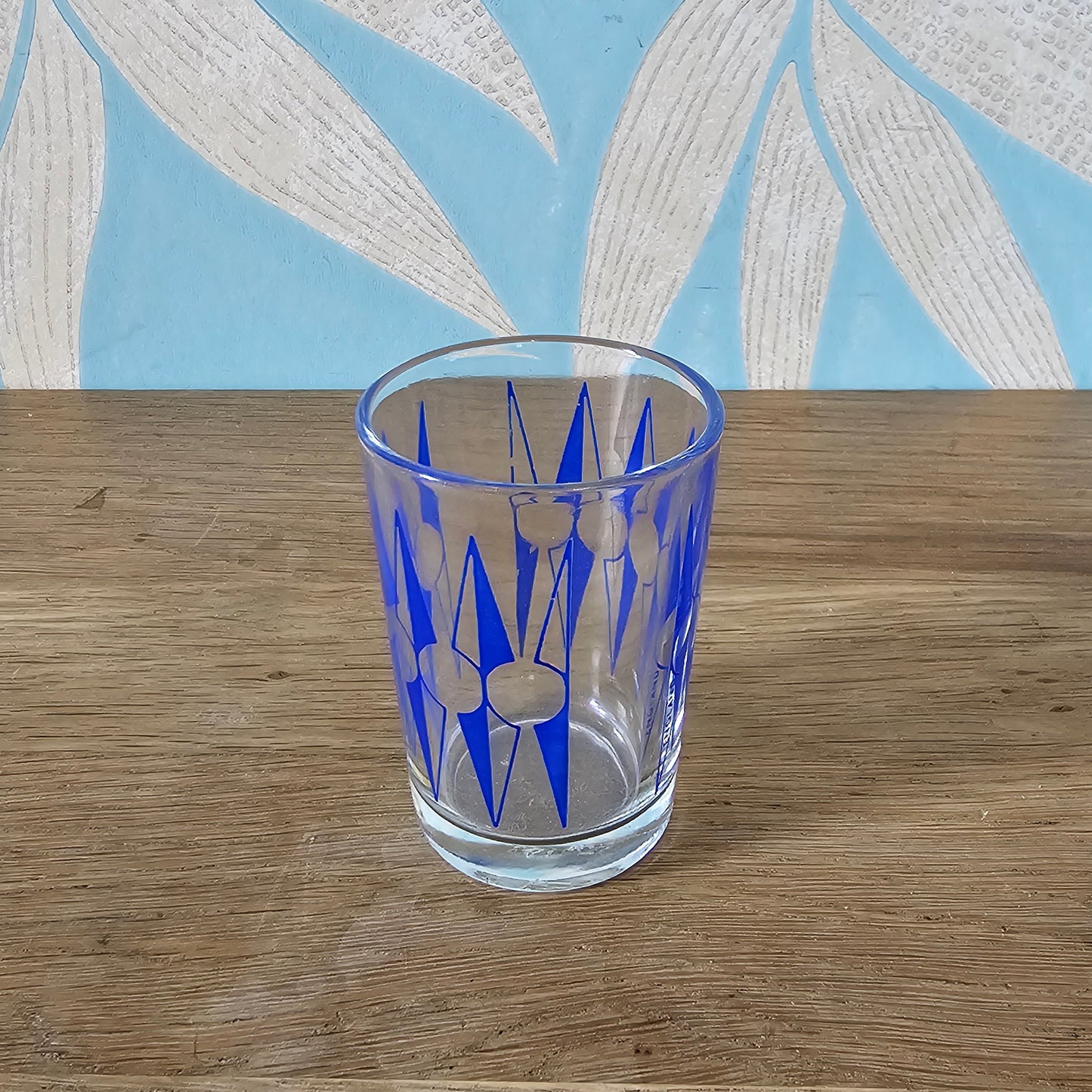 Set of four 1960s blue "Zulu" tot glasses by Hardie Williamson for Ravenhead Glass