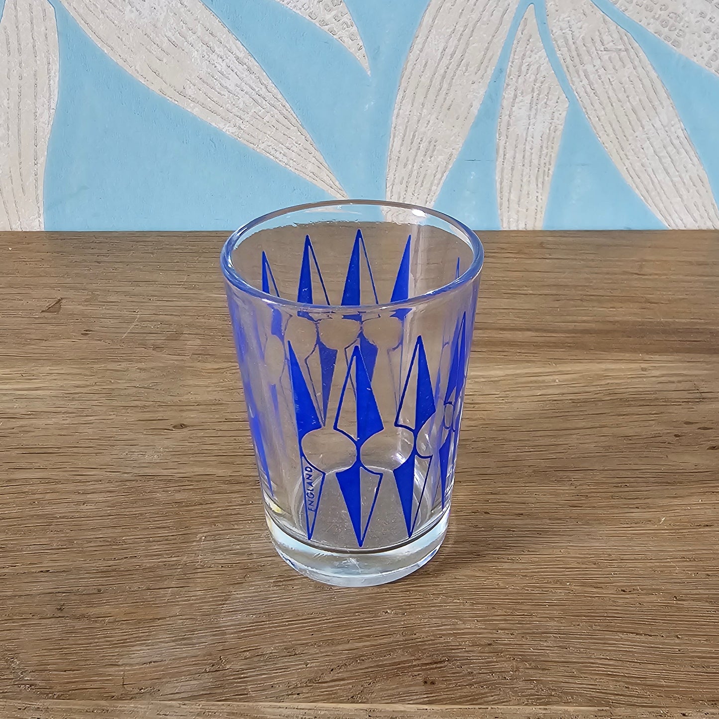 Set of four 1960s blue "Zulu" tot glasses by Hardie Williamson for Ravenhead Glass