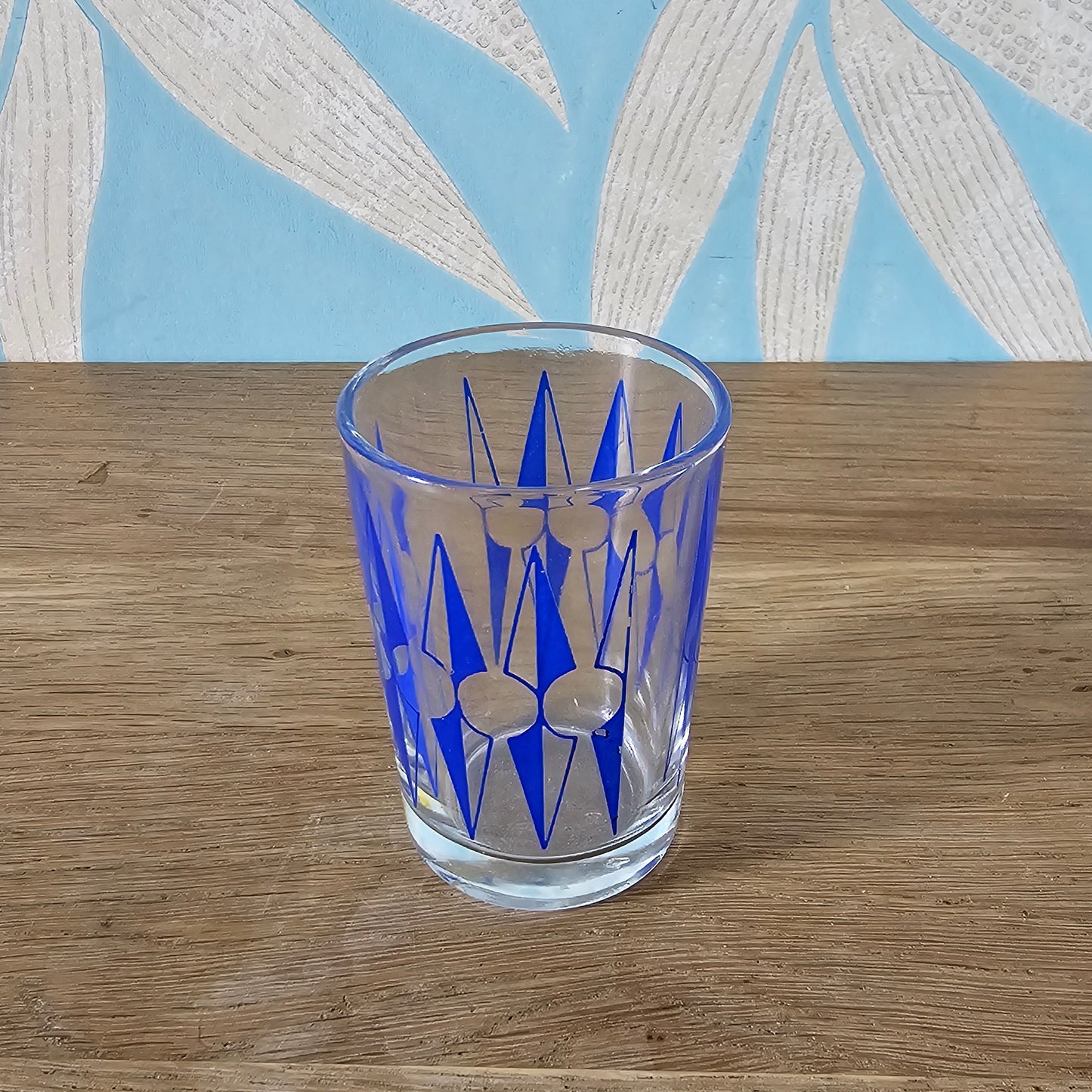 Set of four 1960s blue "Zulu" tot glasses by Hardie Williamson for Ravenhead Glass