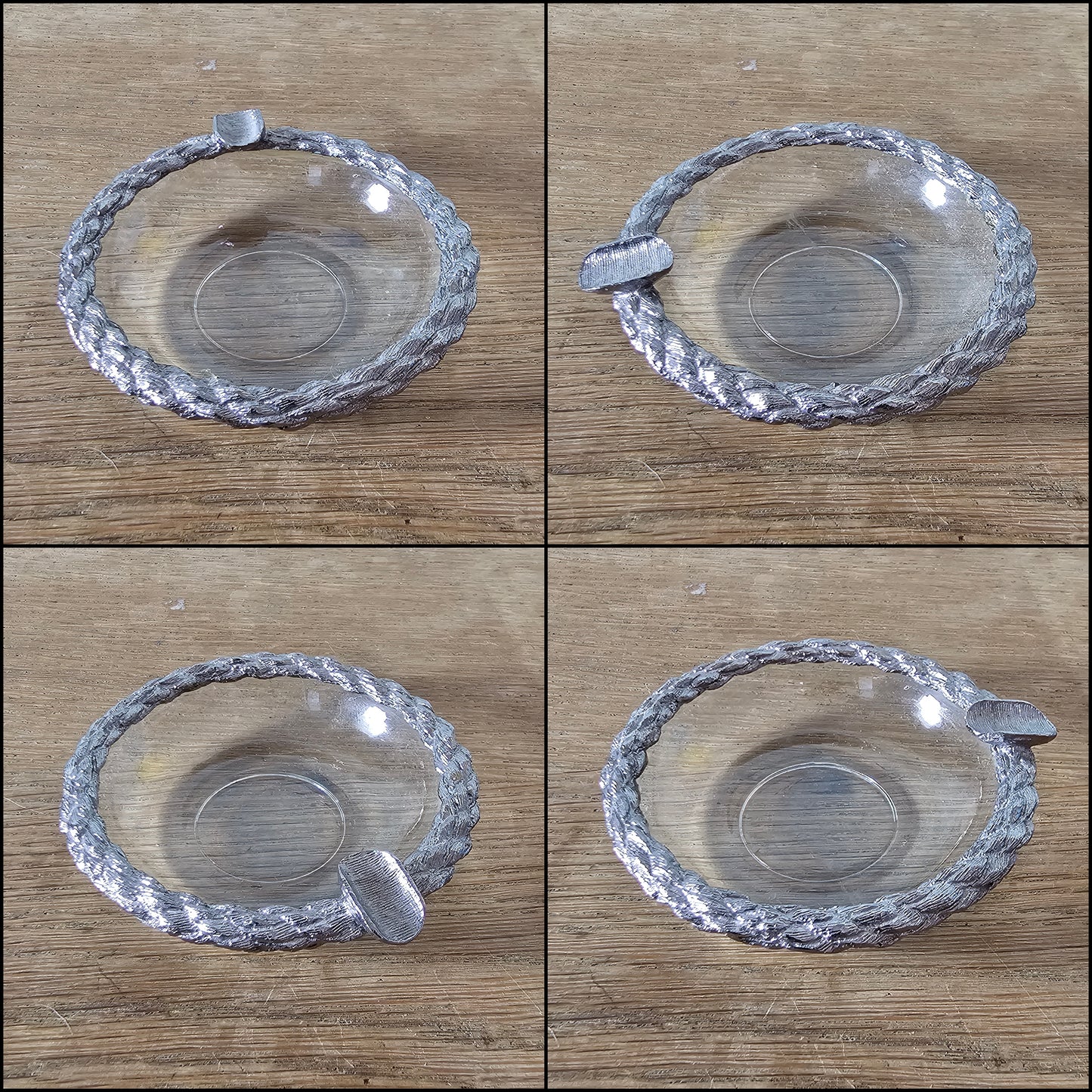 circa. 1970s silver-tone miniature ashtray & match holder with original Swedish matchbox