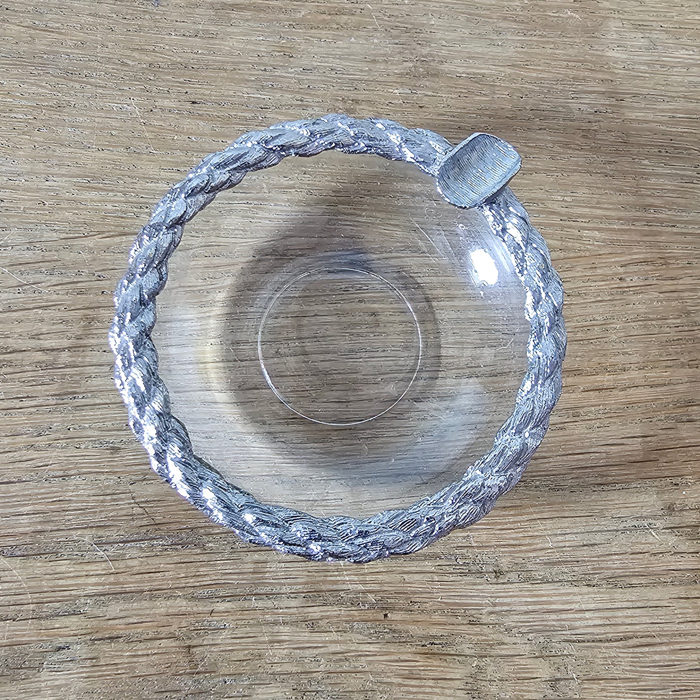 circa. 1970s silver-tone miniature ashtray & match holder with original Swedish matchbox