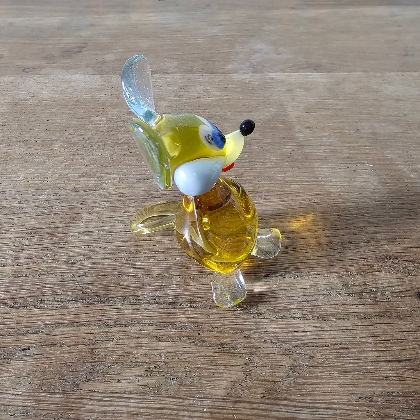 1970s Murano-style amber art glass mouse figurine