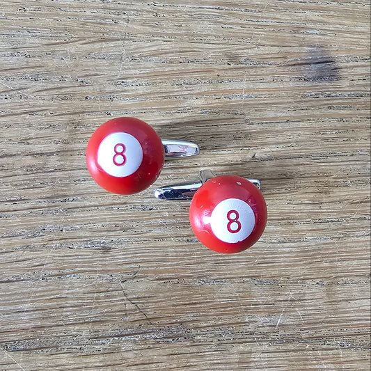 Vintage red 8-ball pool billiards cufflinks