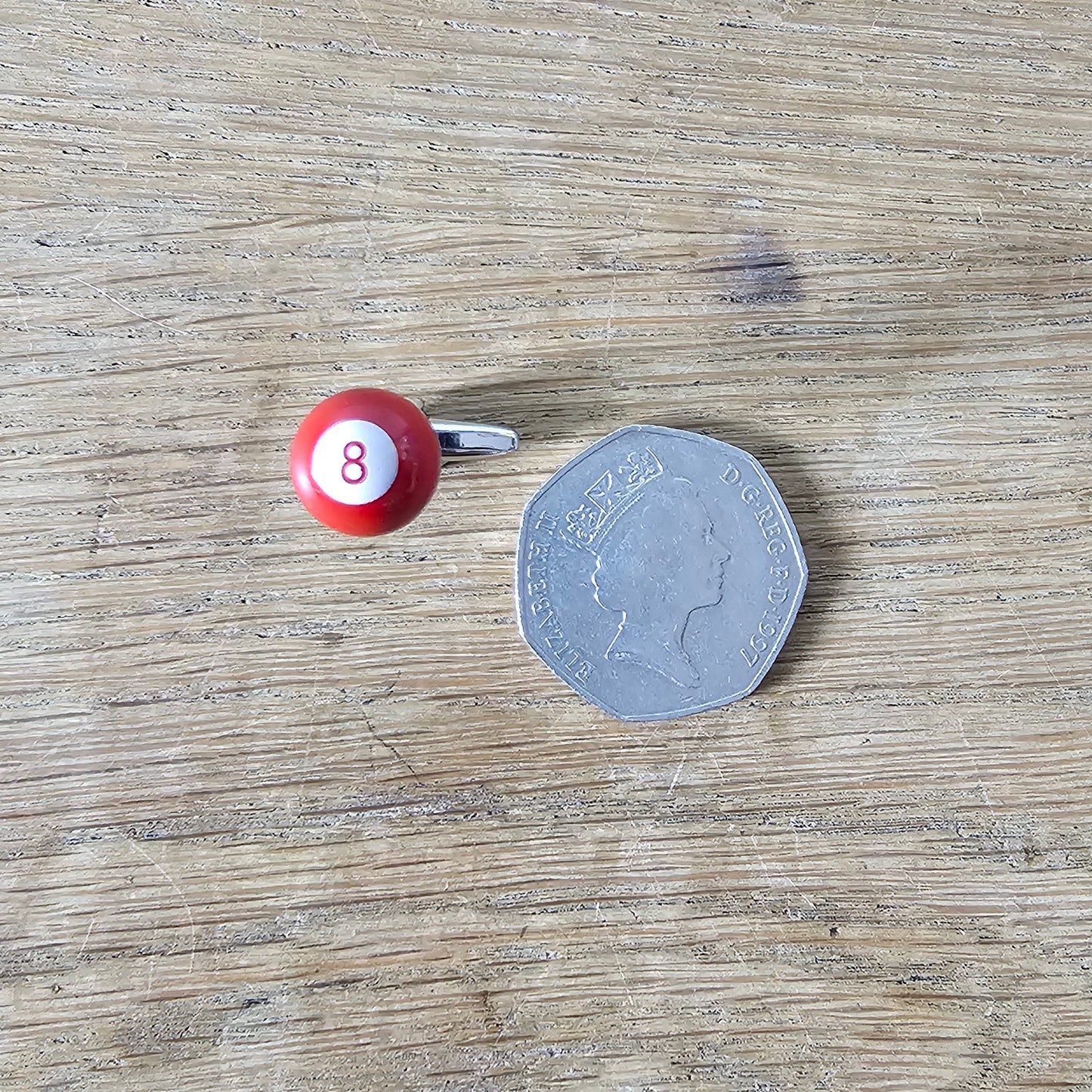 Vintage red 8-ball pool billiards cufflinks