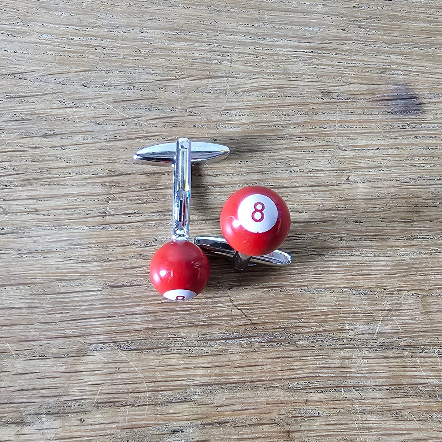 Vintage red 8-ball pool billiards cufflinks