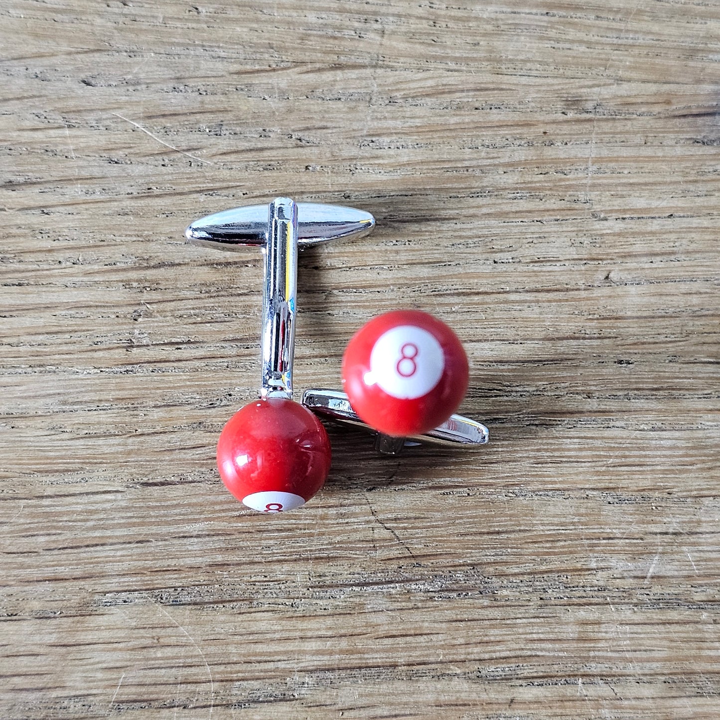 Vintage red 8-ball pool billiards cufflinks
