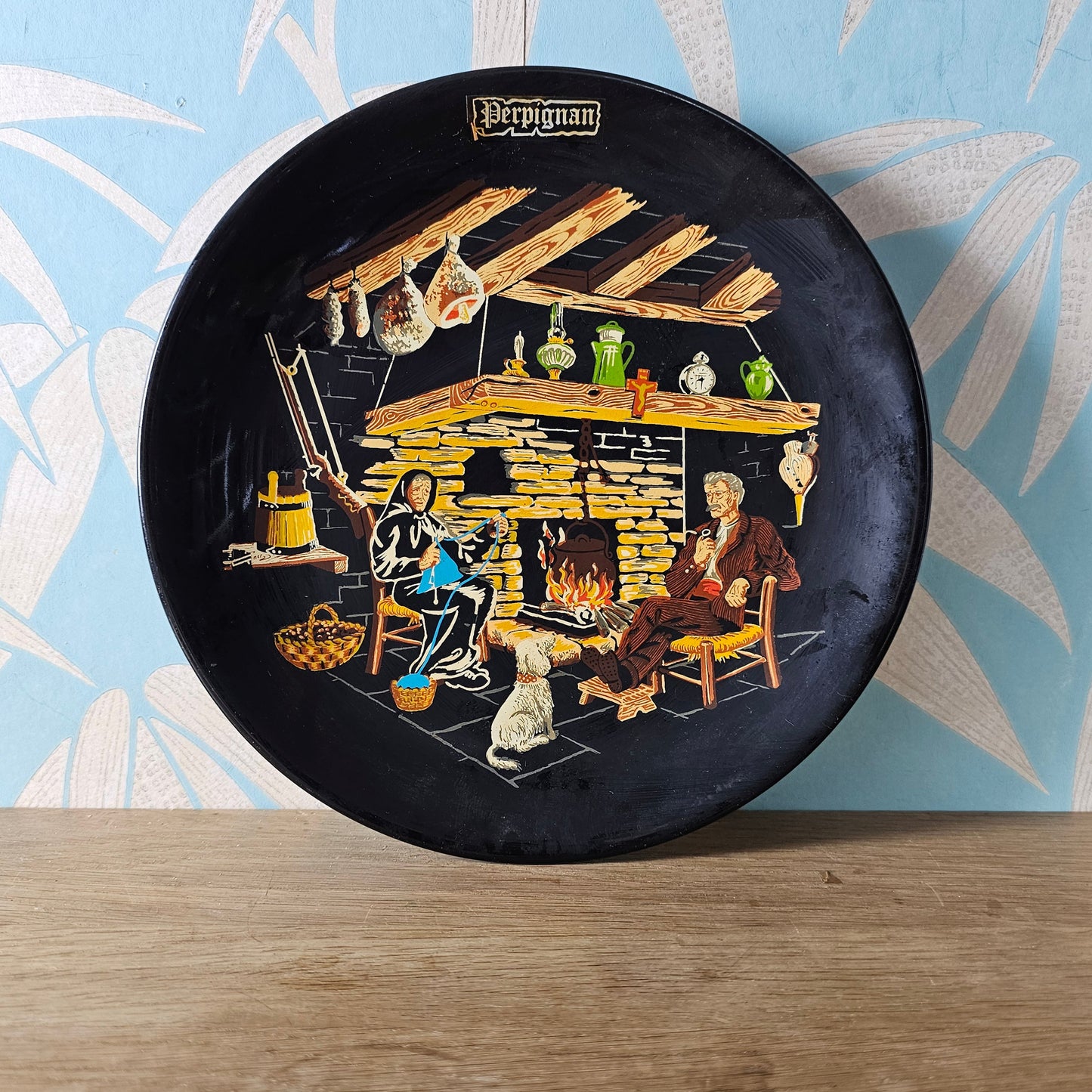 circa. 1960s Perpignan French souvenir decorative display plate