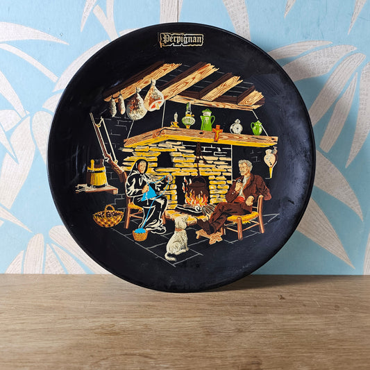 circa. 1960s Perpignan French souvenir decorative display plate