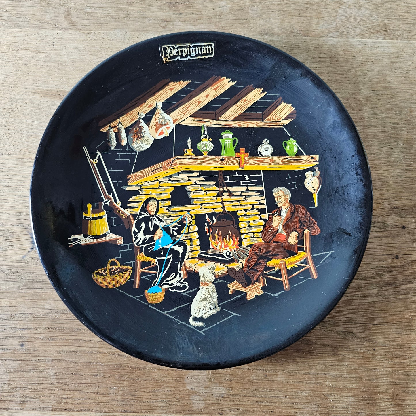 circa. 1960s Perpignan French souvenir decorative display plate
