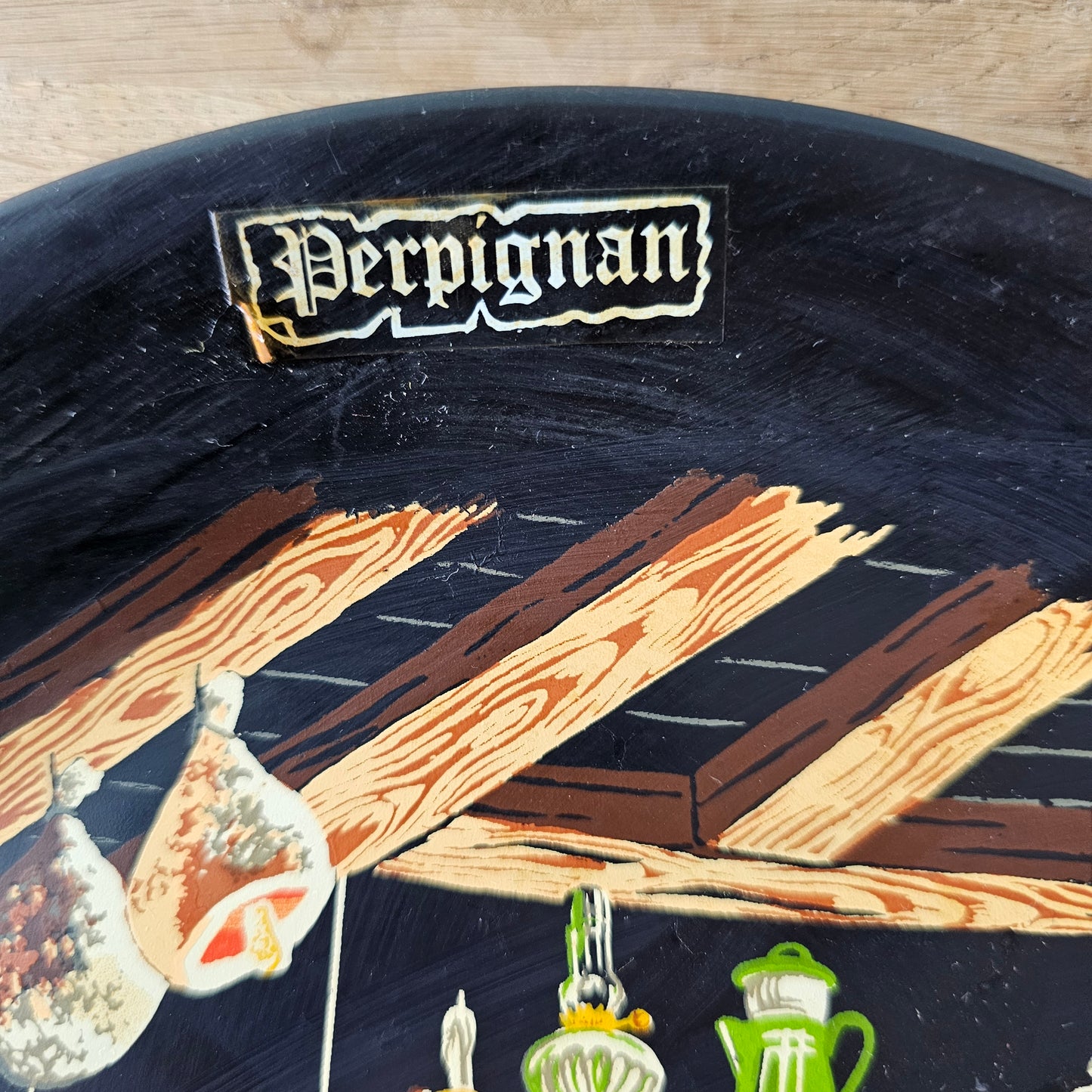 circa. 1960s Perpignan French souvenir decorative display plate