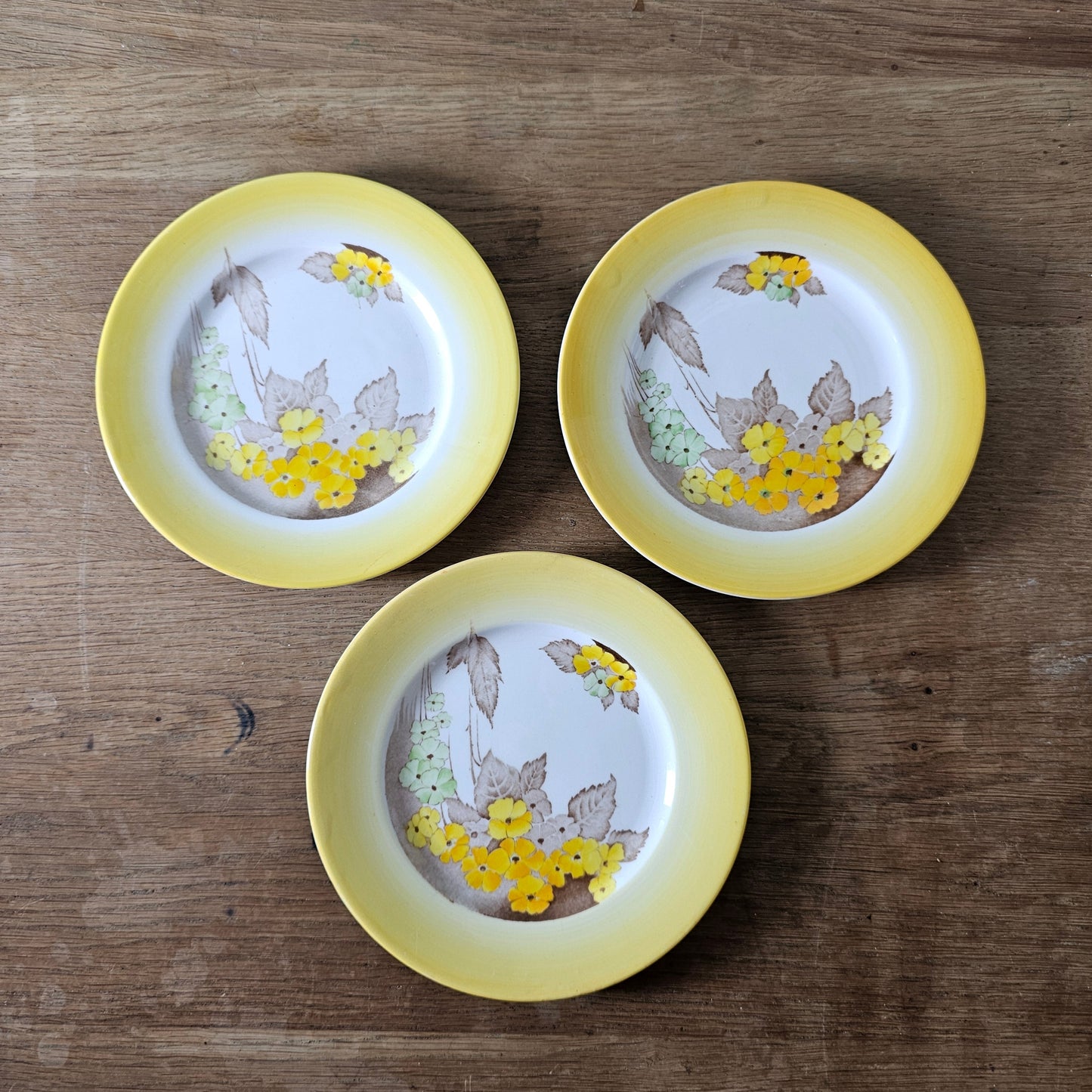 Set of three 1930s Shelley England "Phlox" side plates