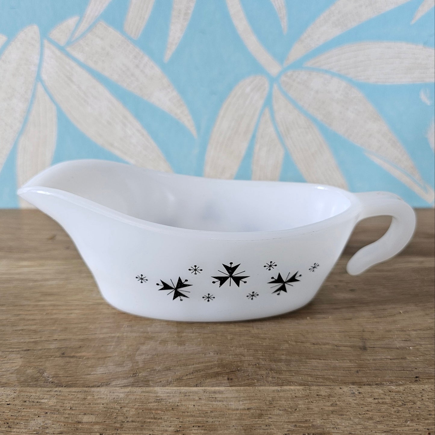 1960s Phoenix Opalware atomic starburst gravy boat