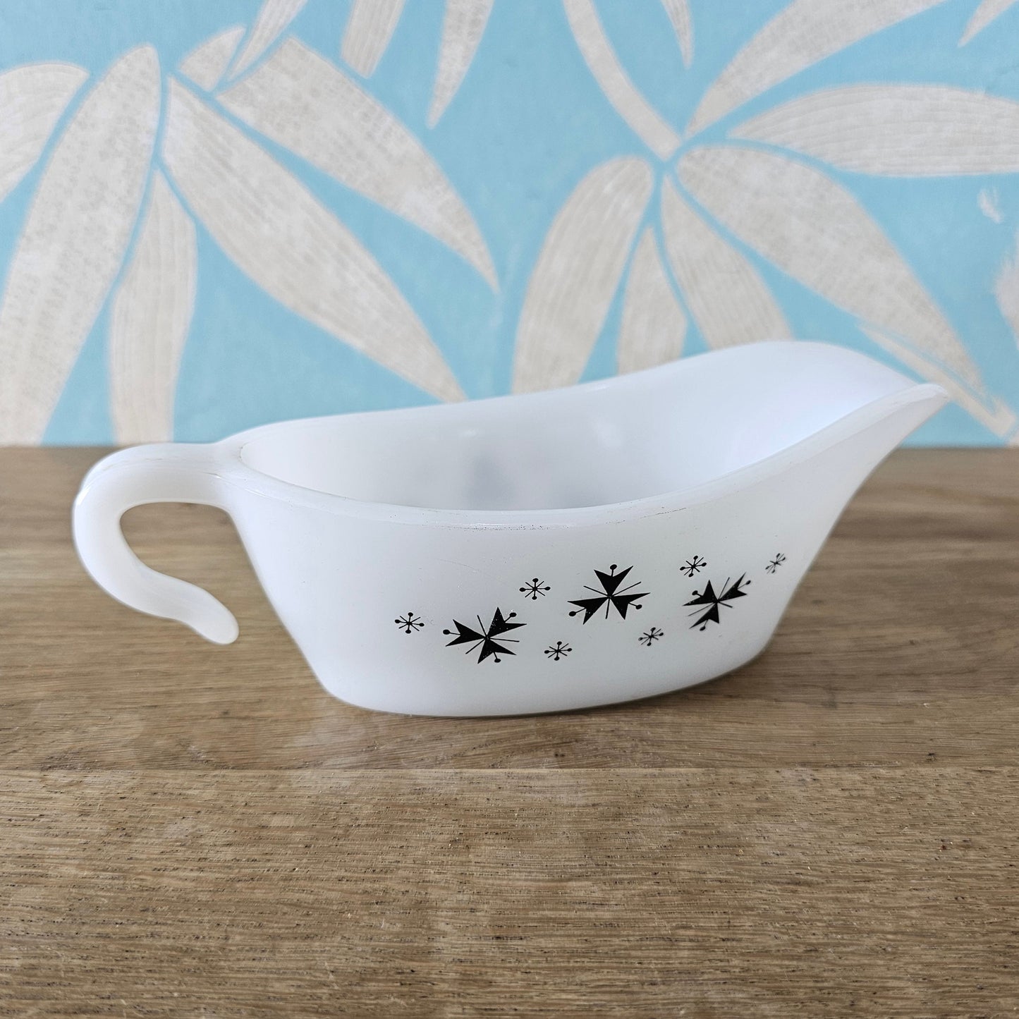 1960s Phoenix Opalware atomic starburst gravy boat