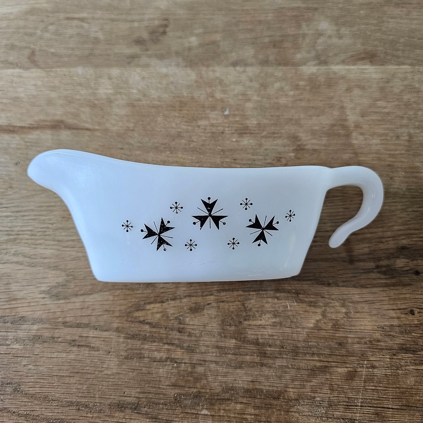 1960s Phoenix Opalware atomic starburst gravy boat