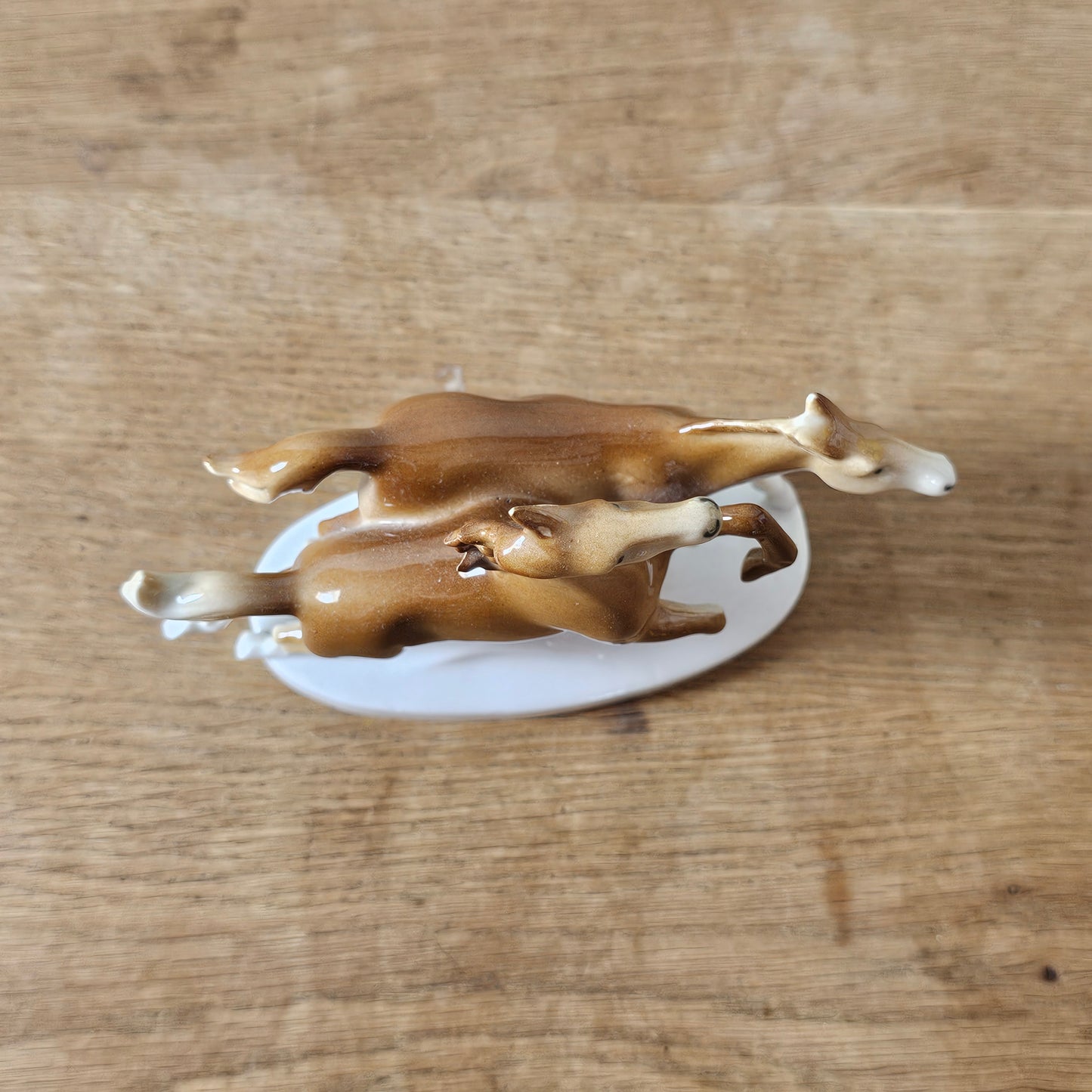 circa. 1950 Carl Scheidig Gräfenthal porcelain galloping horses figurine