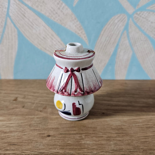 circa. 1950s Rynbende Holland Cherry Brandy ceramic lamp-shaped miniature bottle