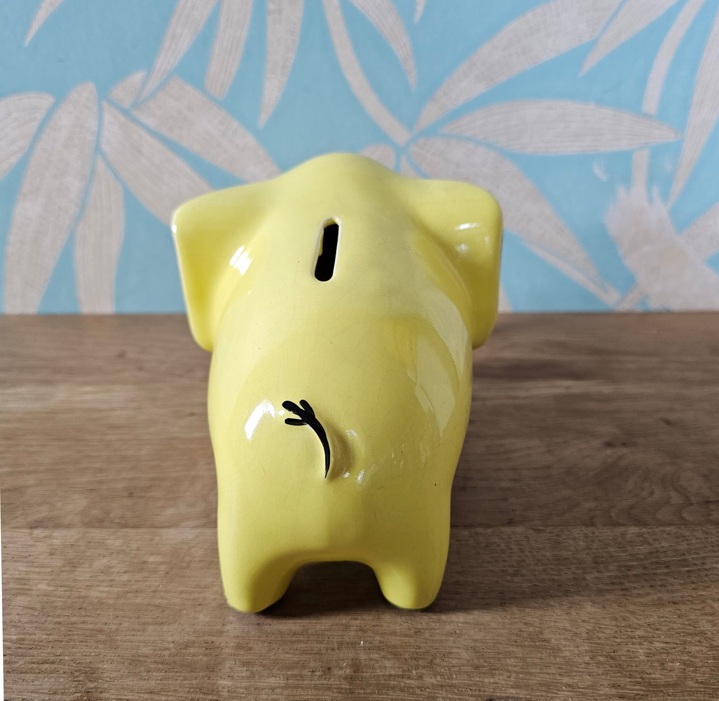 1960s/70s Arthur Wood yellow ceramic elephant money box