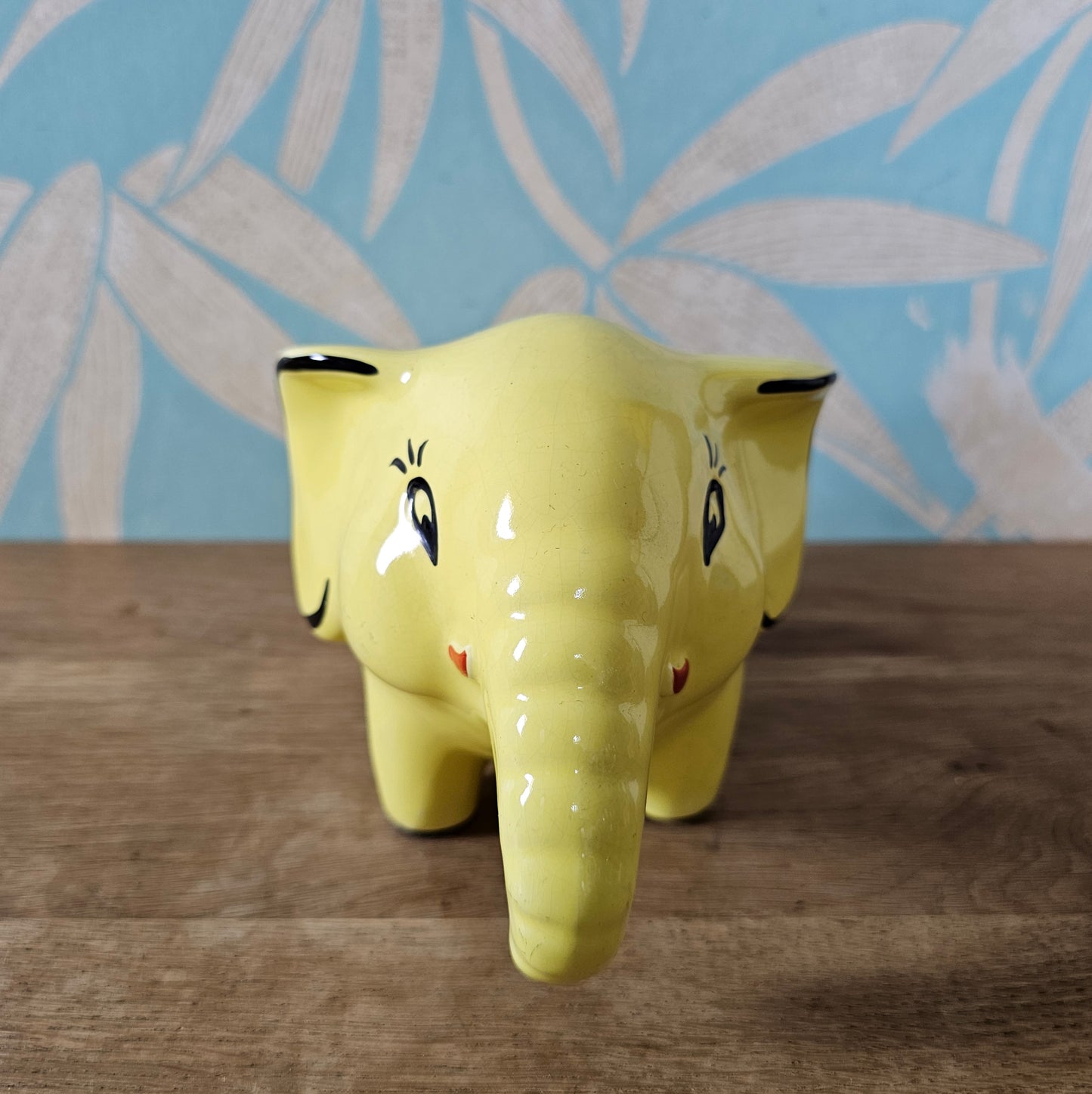 1960s/70s Arthur Wood yellow ceramic elephant money box