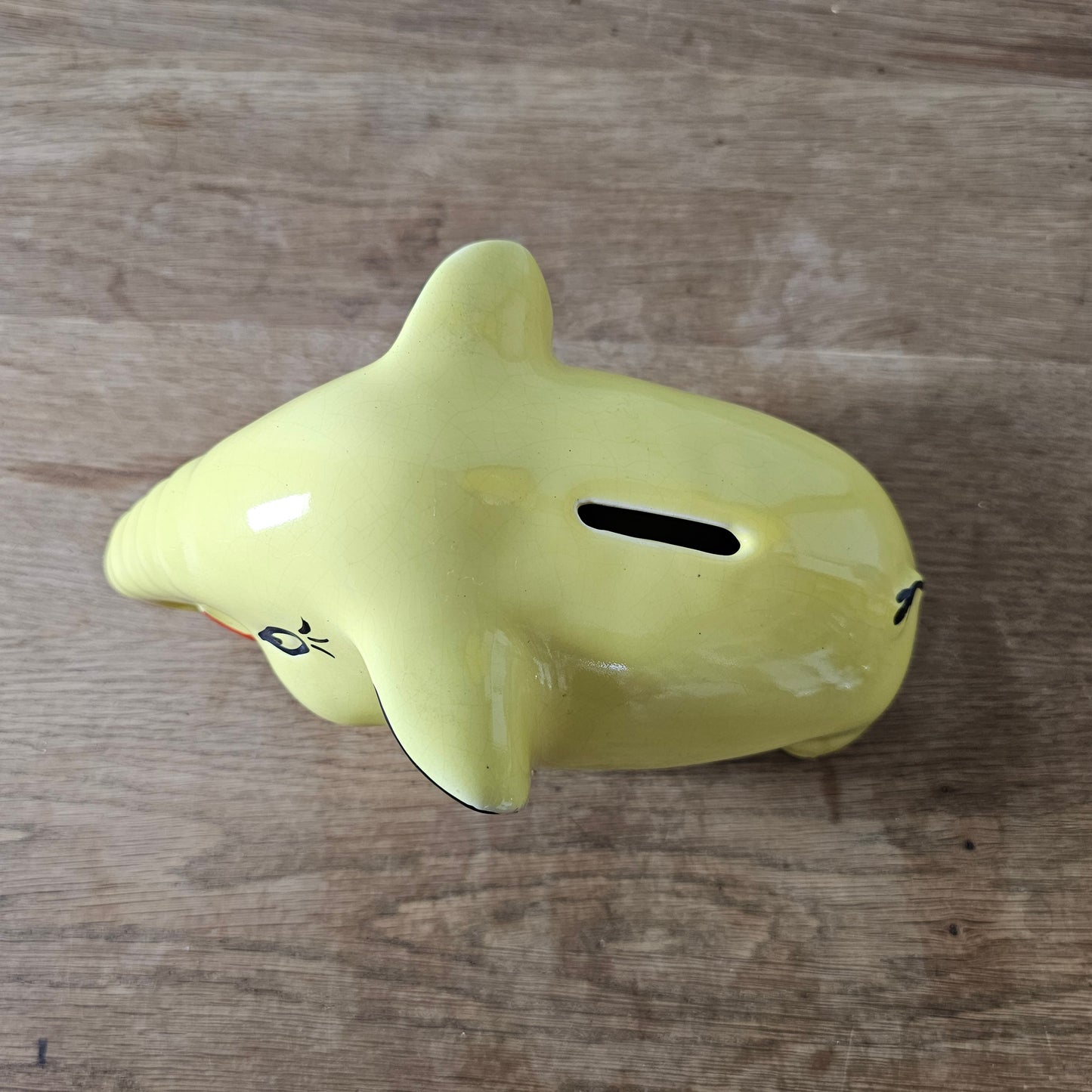 1960s/70s Arthur Wood yellow ceramic elephant money box
