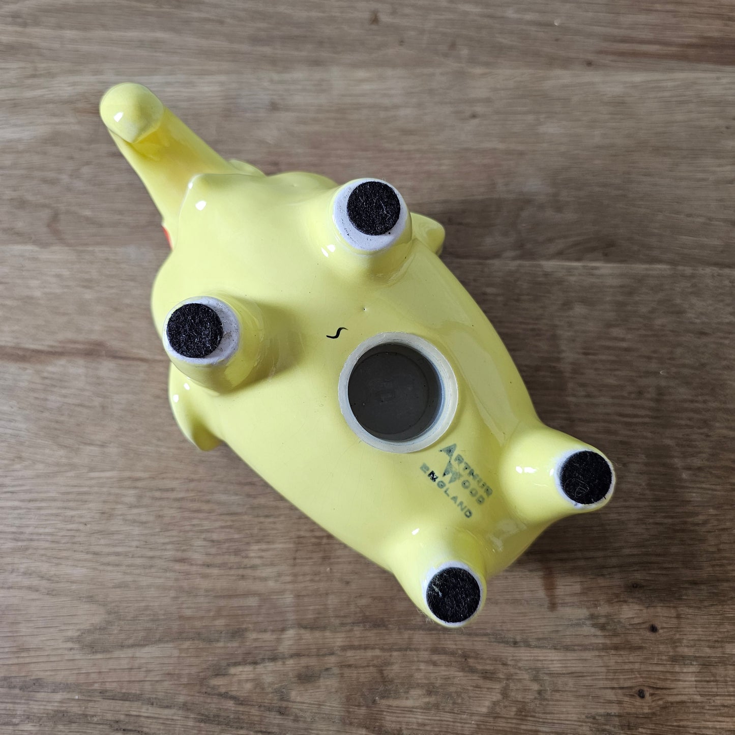 1960s/70s Arthur Wood yellow ceramic elephant money box