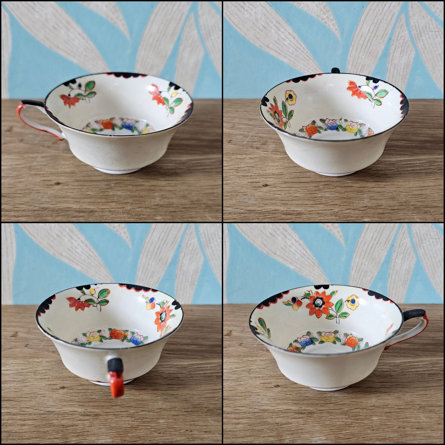 Art Deco Oxford Imari-style floral tea set for four