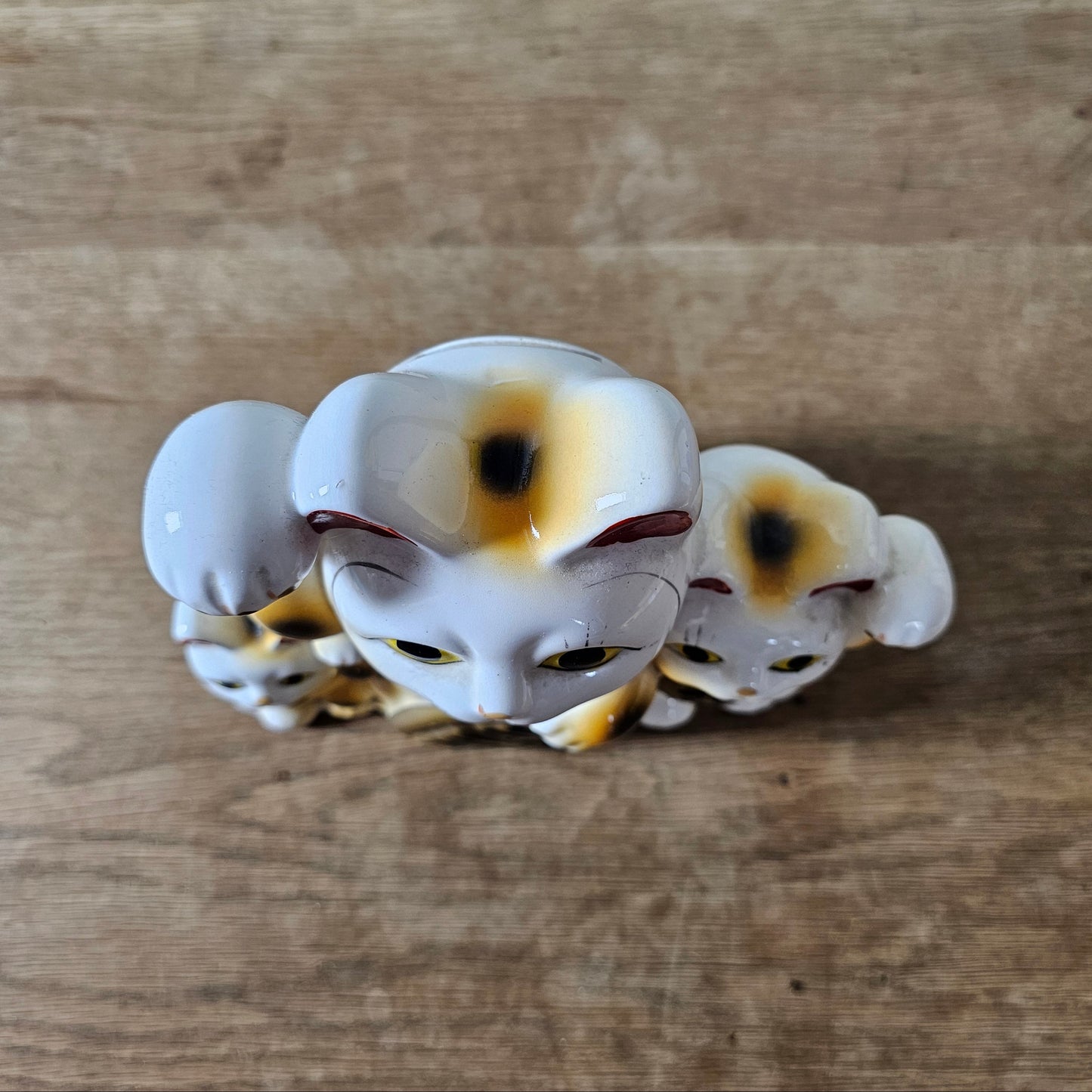 1960s Japanese Maneki-neko lucky cat ceramic money box