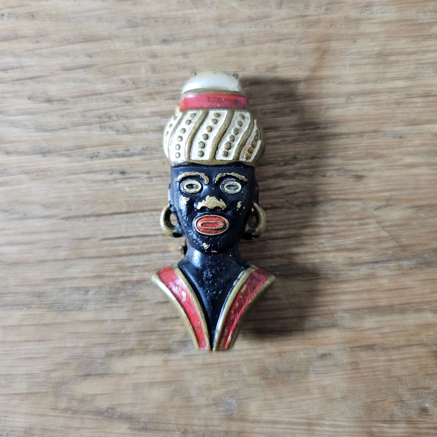 1930s/40s Black Americana painted metal figural dress clip