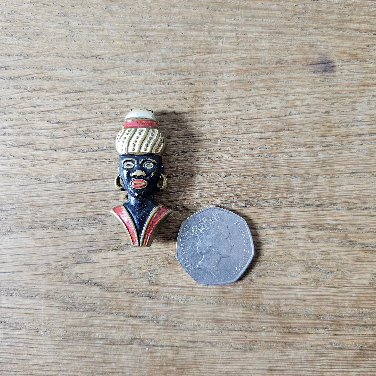 1930s/40s Black Americana painted metal figural dress clip