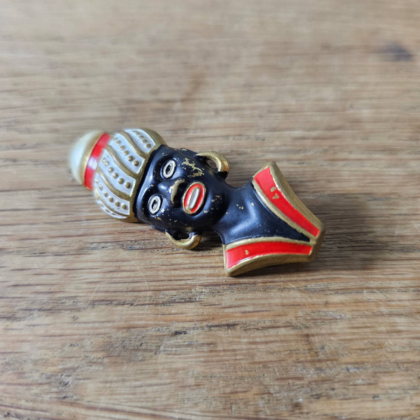 1930s/40s Black Americana opainted metal figural brooch