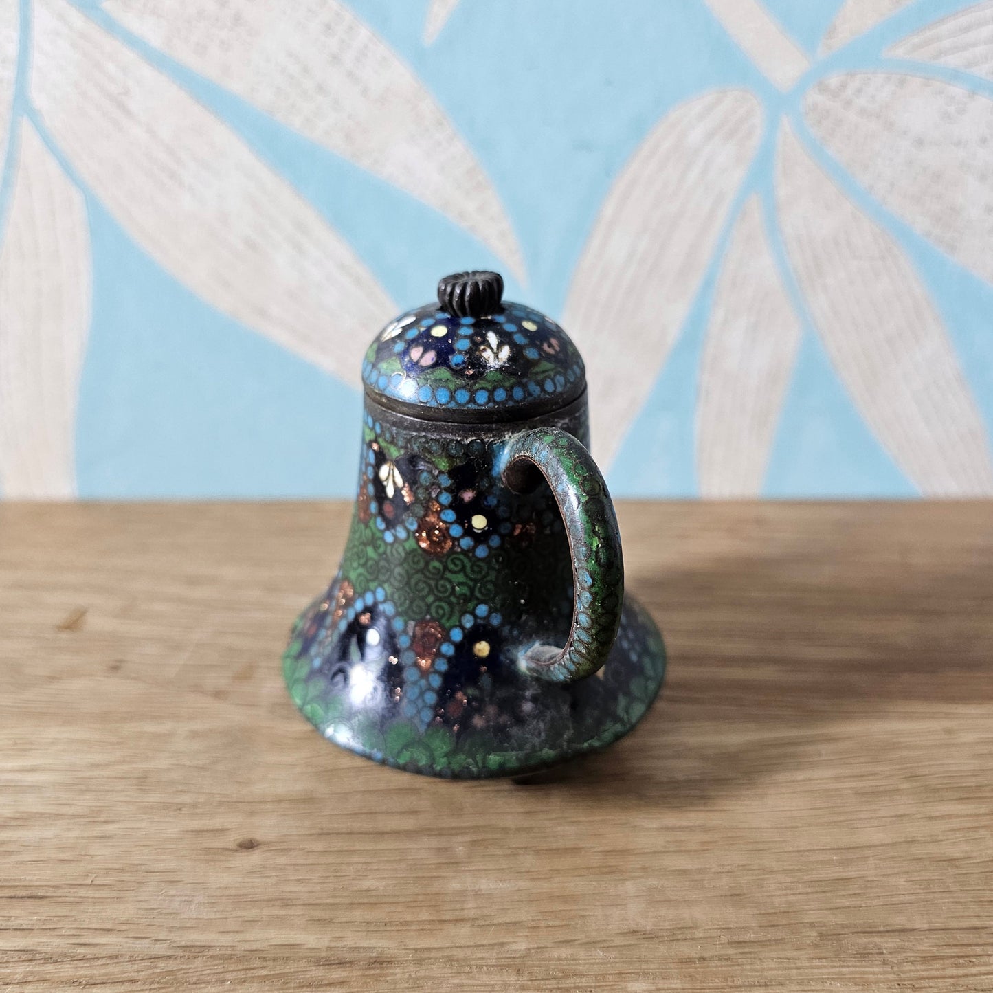 Antique Japanese Meiji cloisonné enamel miniature teapot