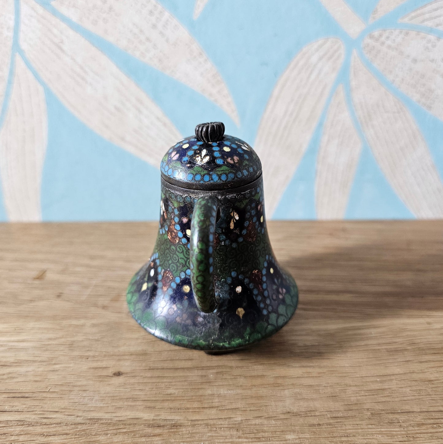 Antique Japanese Meiji cloisonné enamel miniature teapot