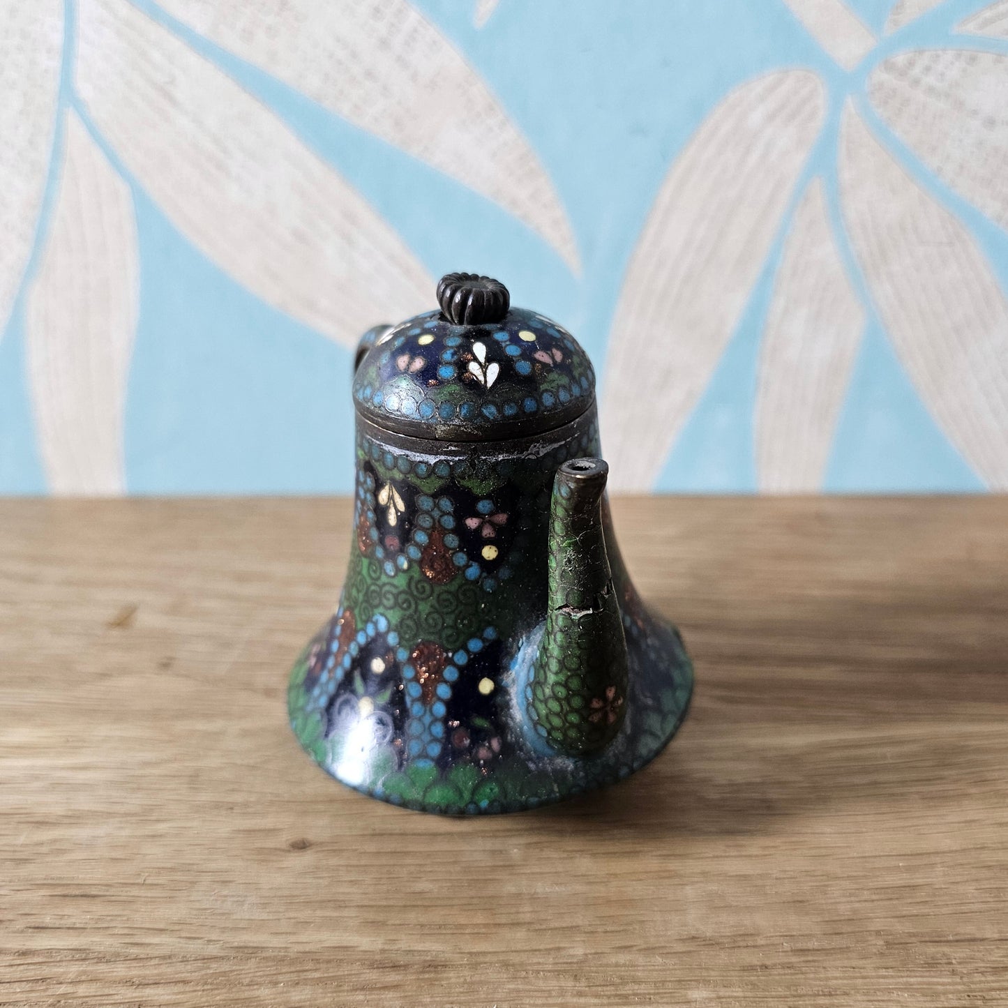 Antique Japanese Meiji cloisonné enamel miniature teapot
