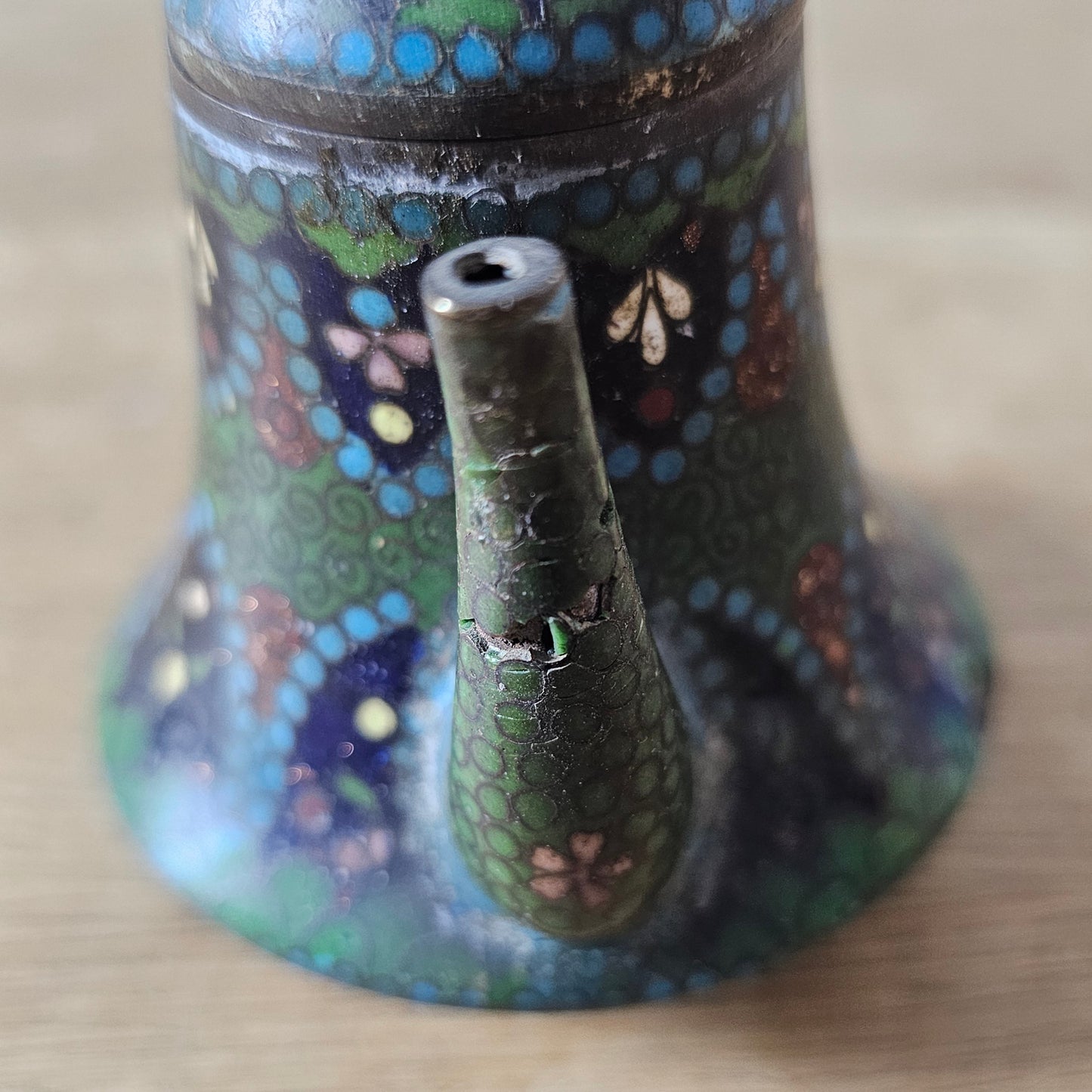 Antique Japanese Meiji cloisonné enamel miniature teapot