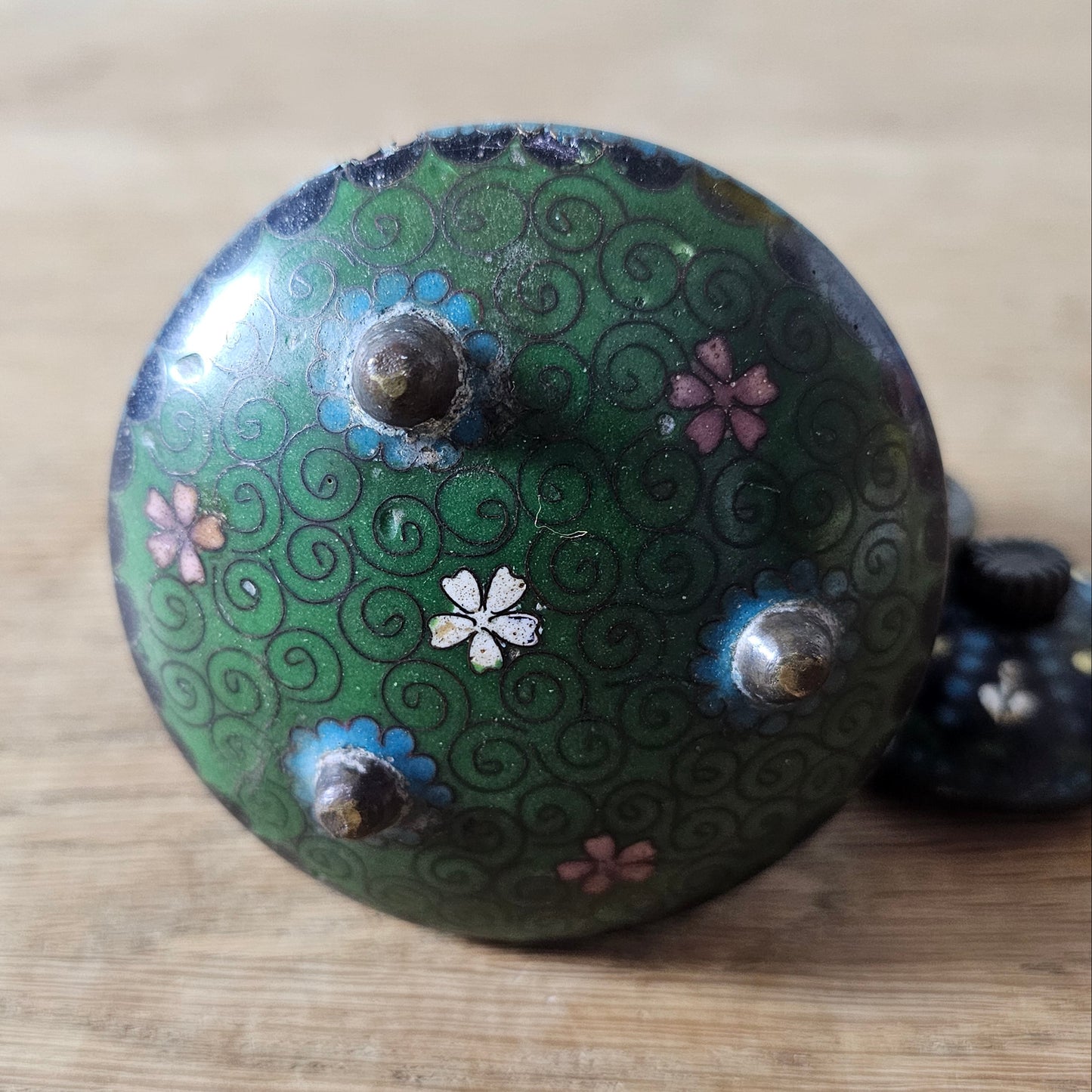 Antique Japanese Meiji cloisonné enamel miniature teapot