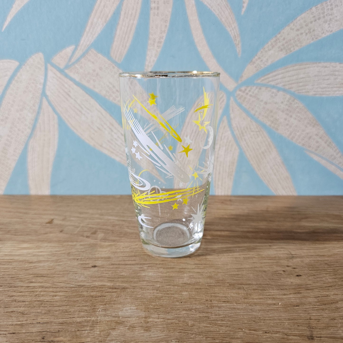 Pair of 1950s atomic space age highball glasses