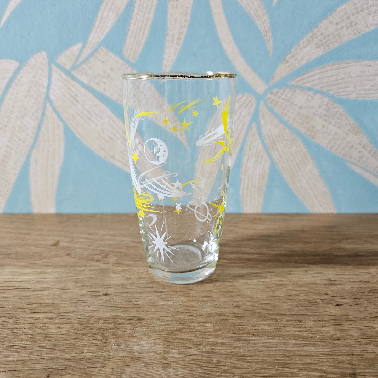 Pair of 1950s atomic space age highball glasses